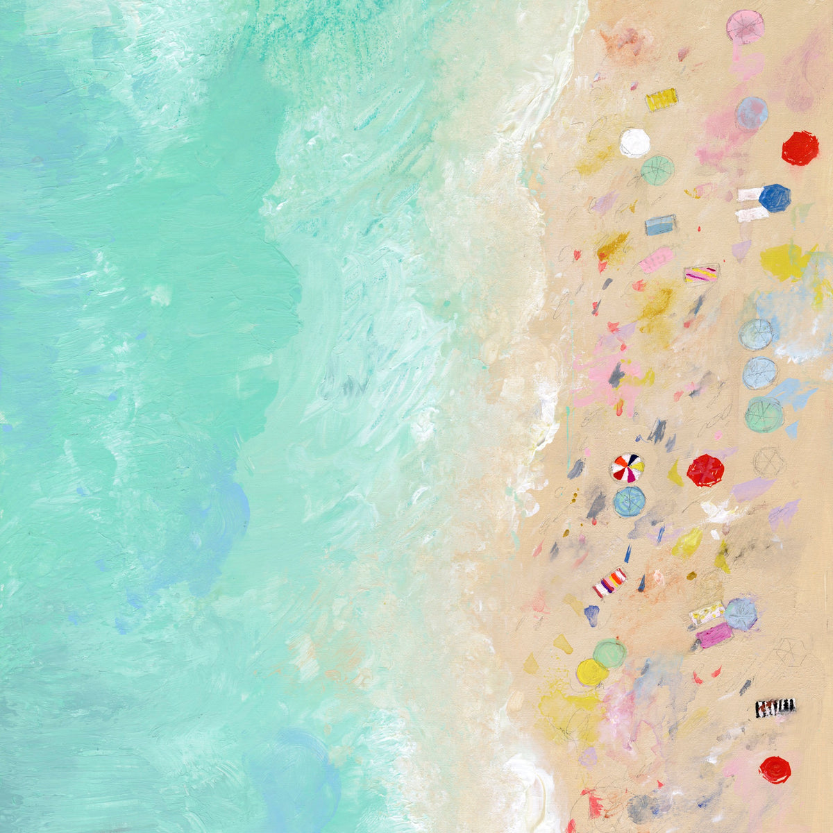 Beach Holiday! Canvas Wall Art. Square