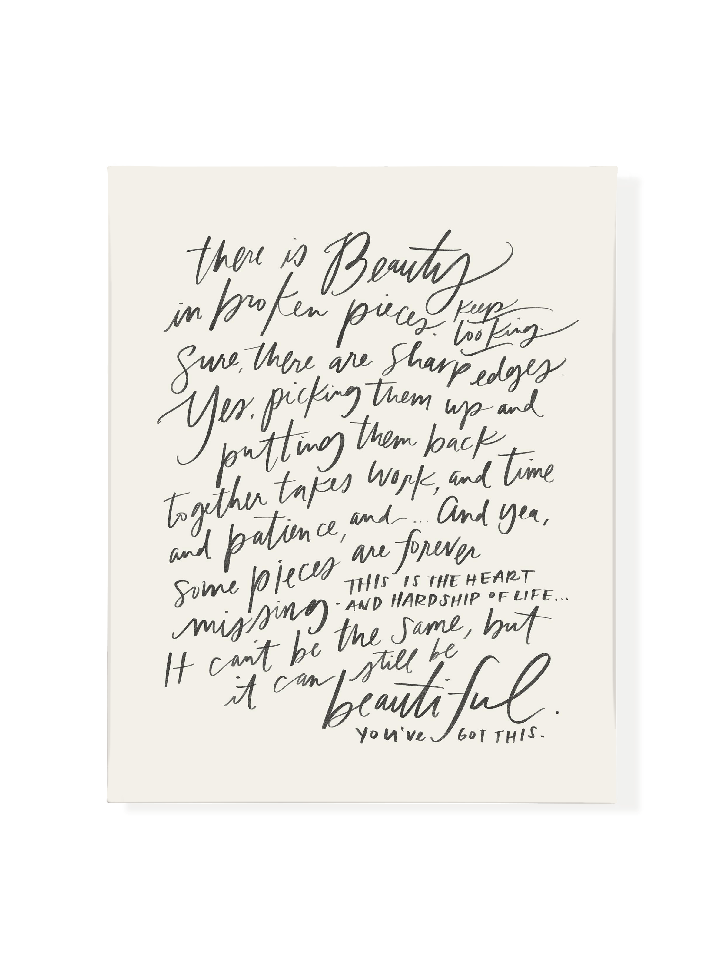 Beauty In Broken Pieces | Alabaster | Canvas