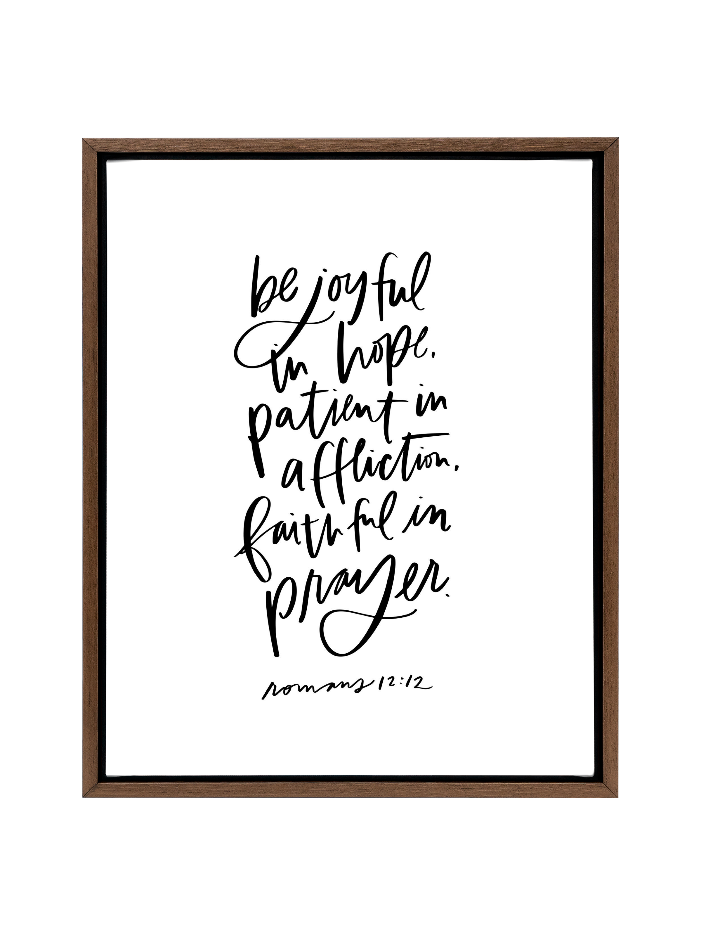 Be Joyful (Romans 12:12) | Pure White | Canvas