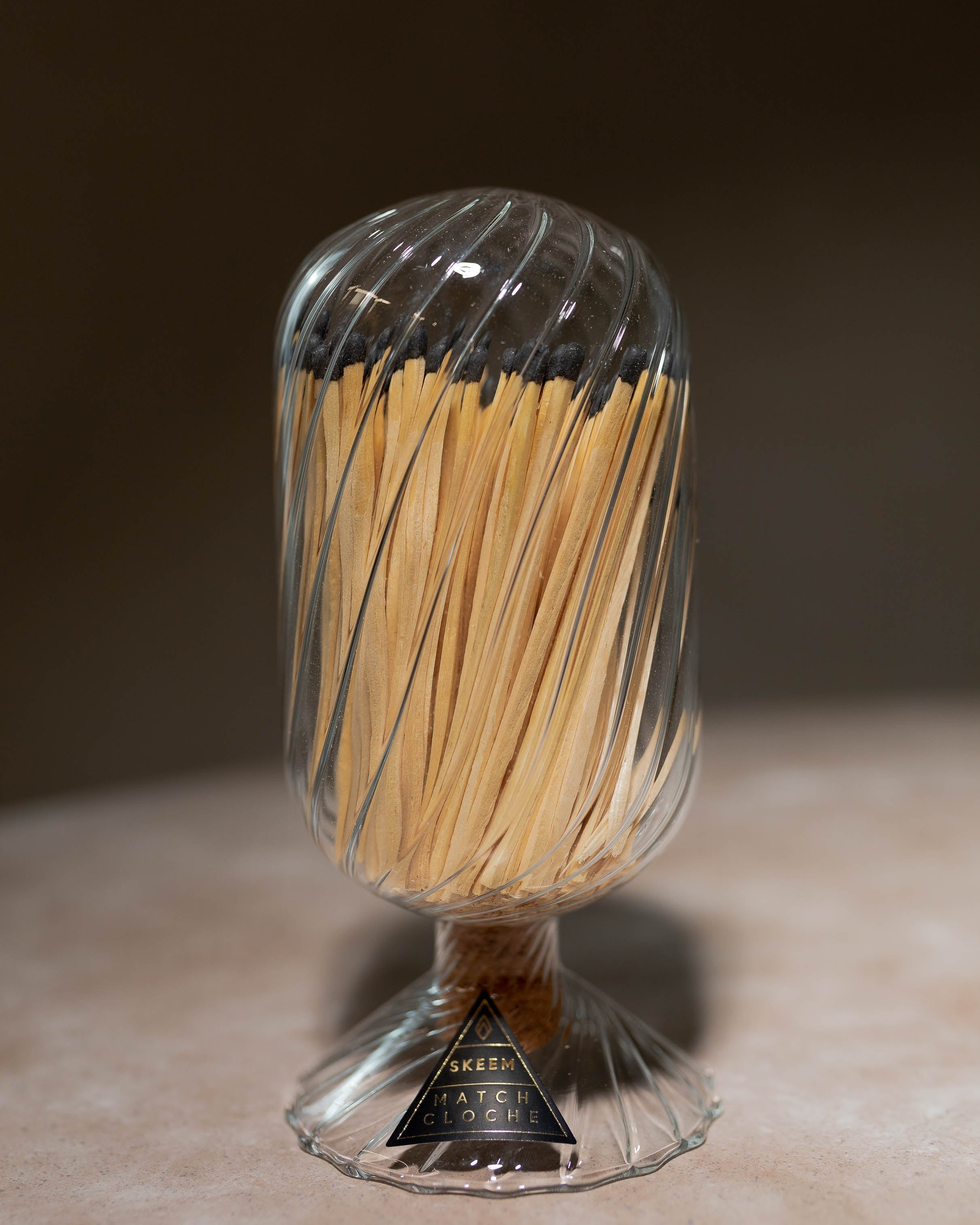 Voltaire Hand-Blown Glass Match Cloche - 120 Matches Display