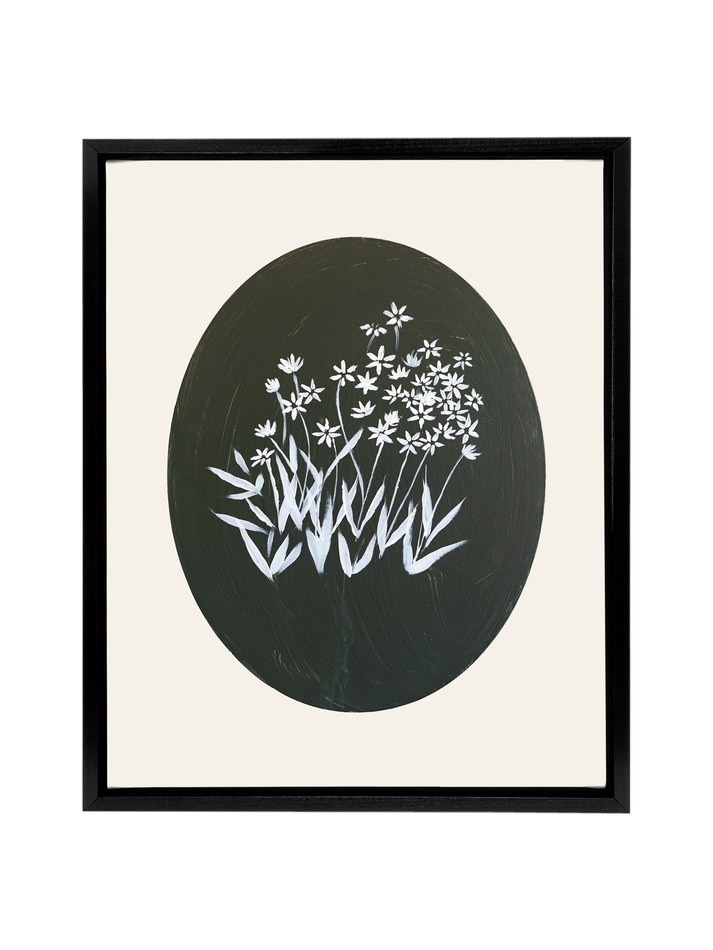 Bethlehem Flower Oval | Alabaster | Canvas