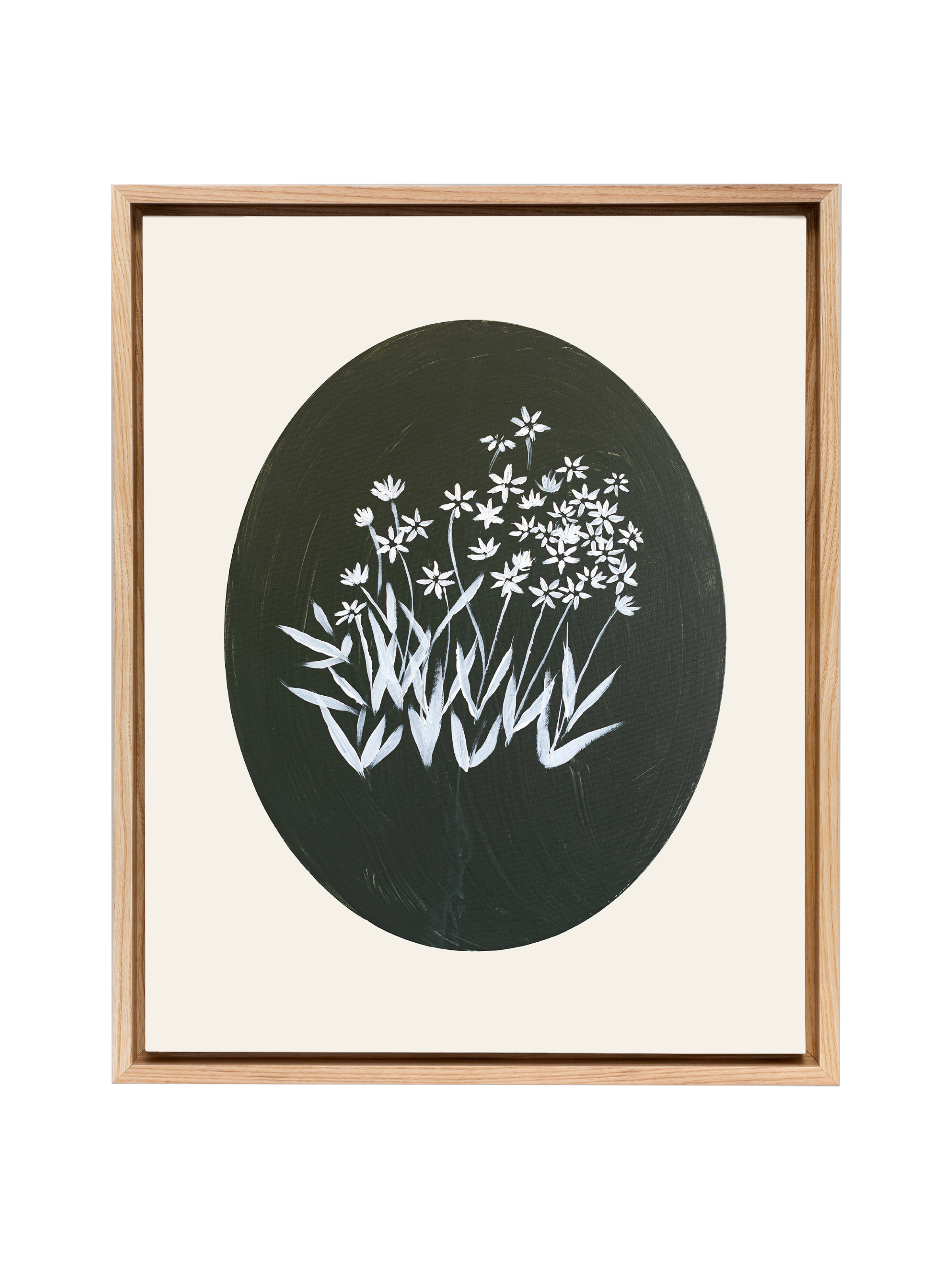 Bethlehem Flower Oval | Alabaster | Canvas