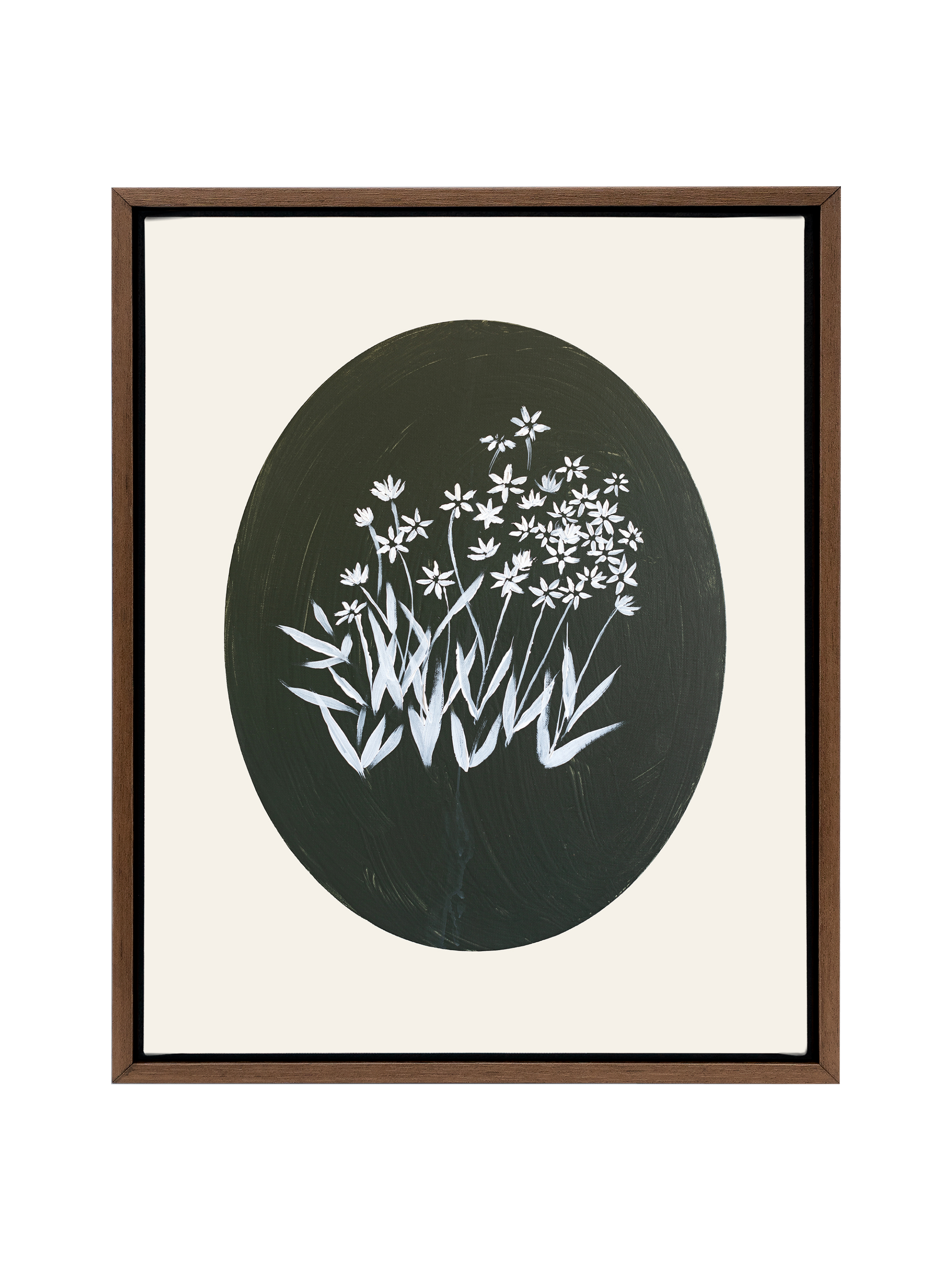 Bethlehem Flower Oval | Alabaster | Canvas