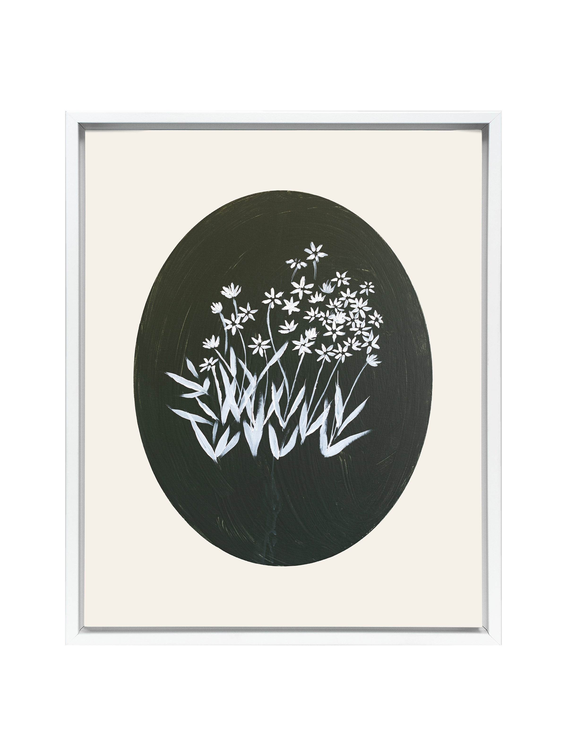 Bethlehem Flower Oval | Alabaster | Canvas