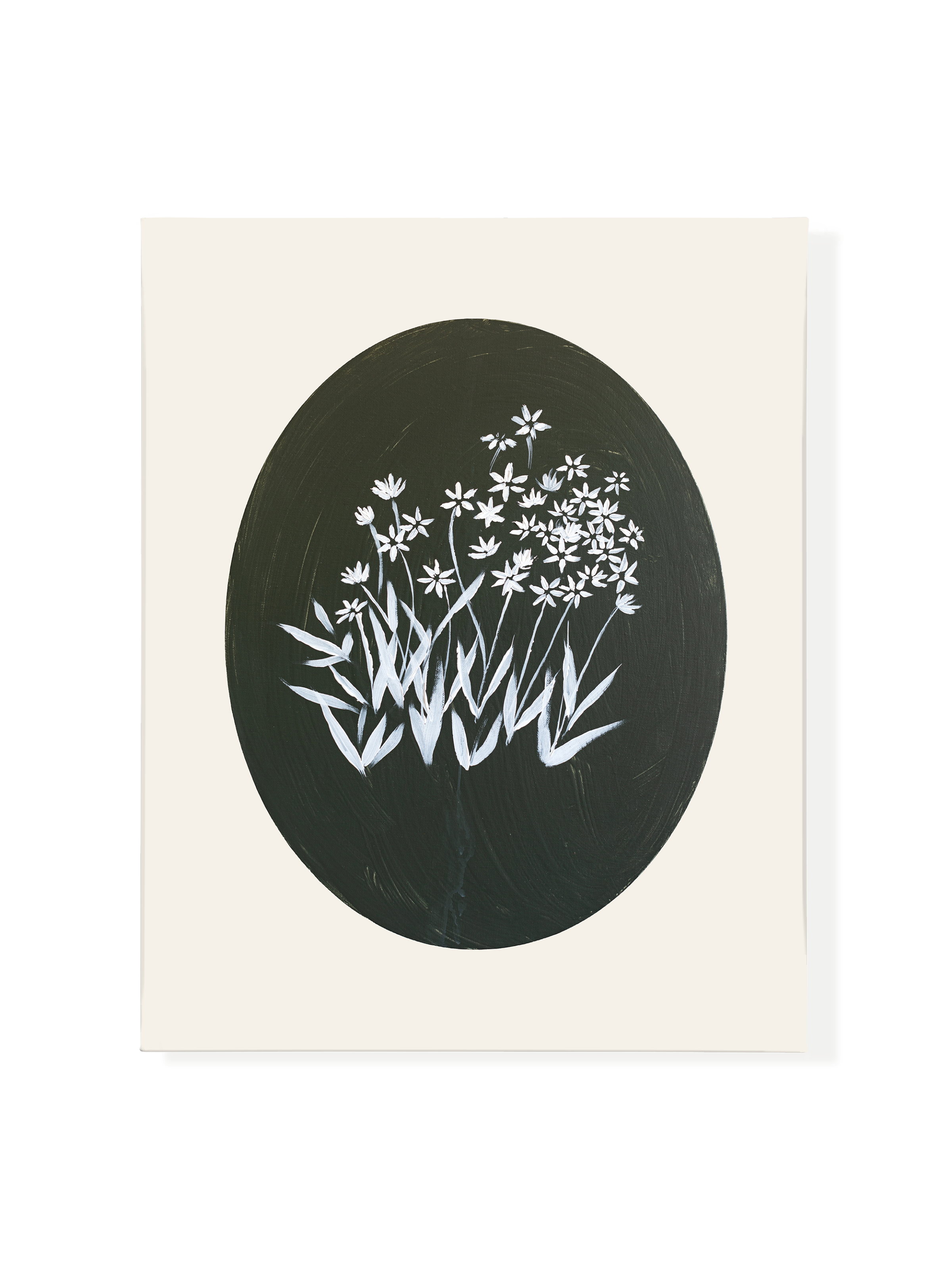 Bethlehem Flower Oval | Alabaster | Canvas