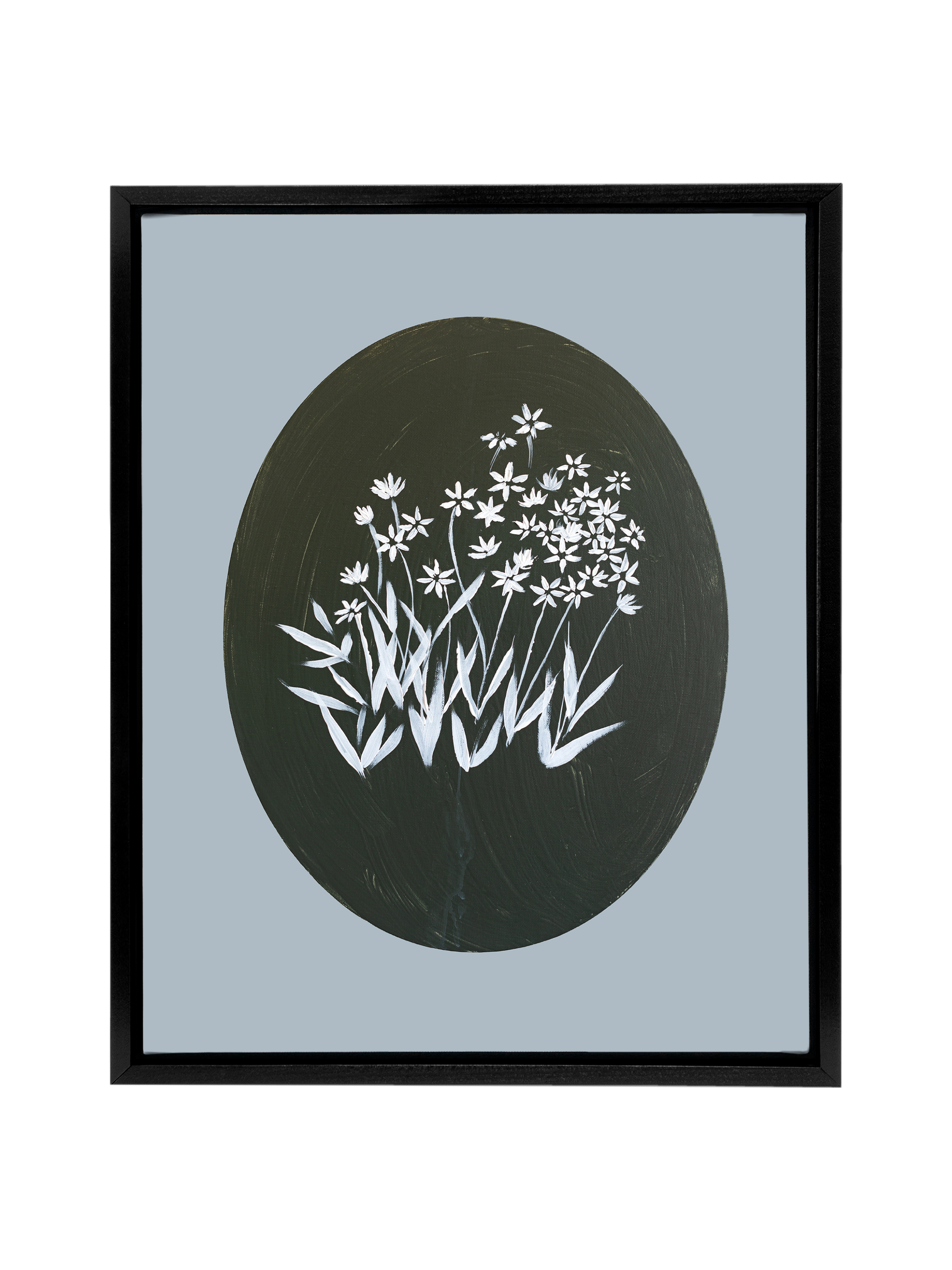 Bethlehem Flower Oval | Dusty Blue | Canvas