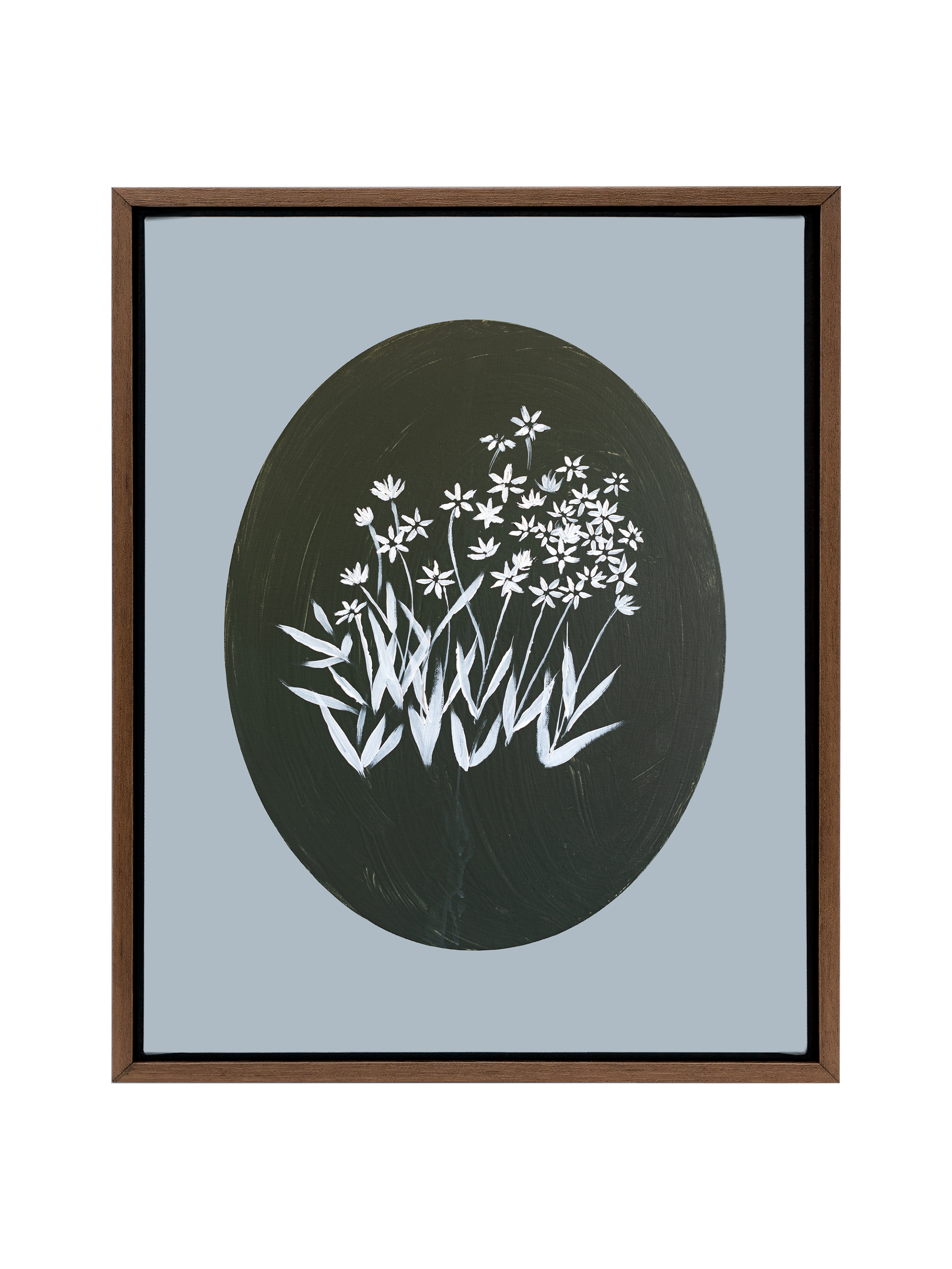 Bethlehem Flower Oval | Dusty Blue | Canvas