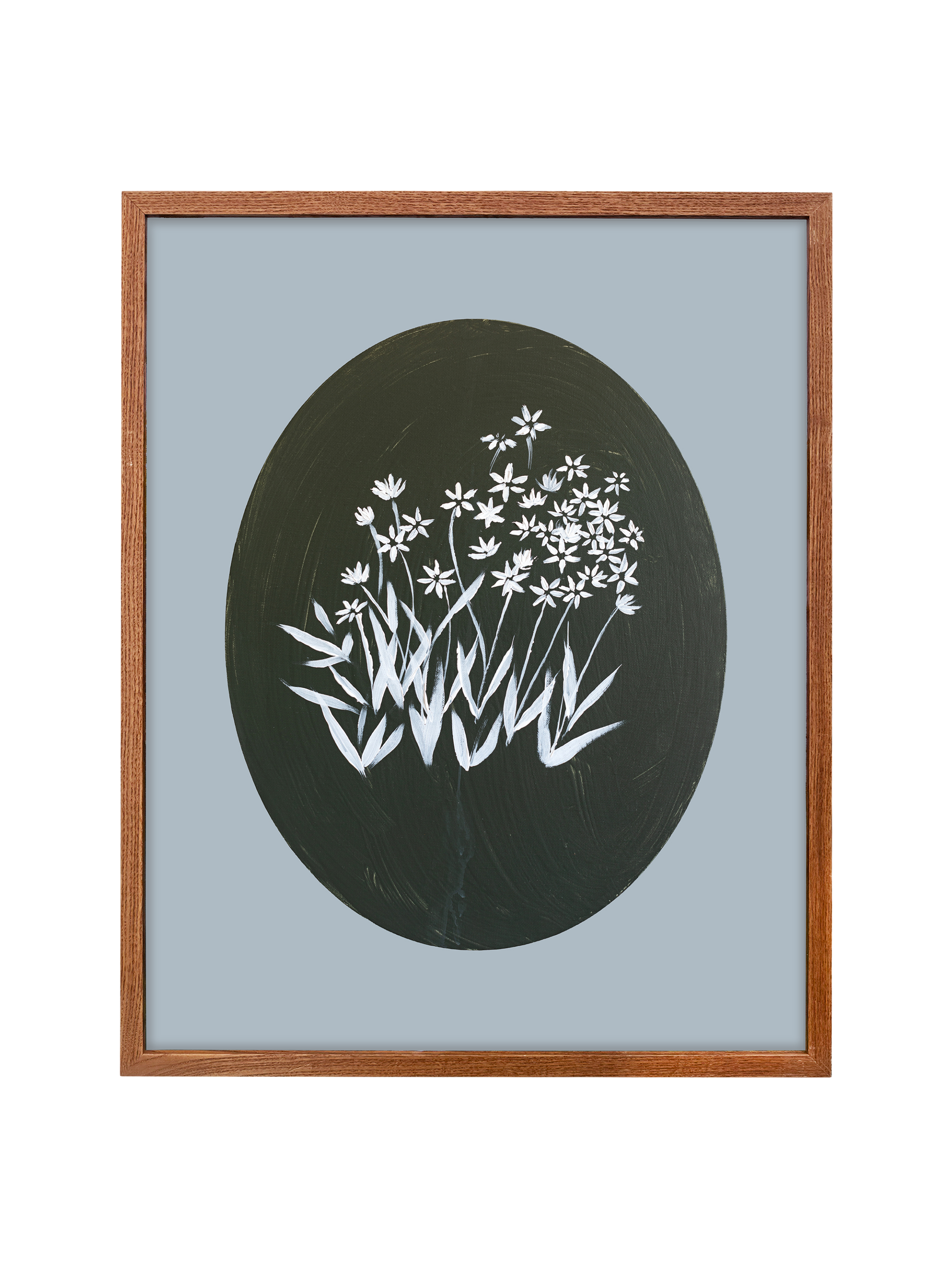 Bethlehem Flower Oval | Dusty Blue | Canvas