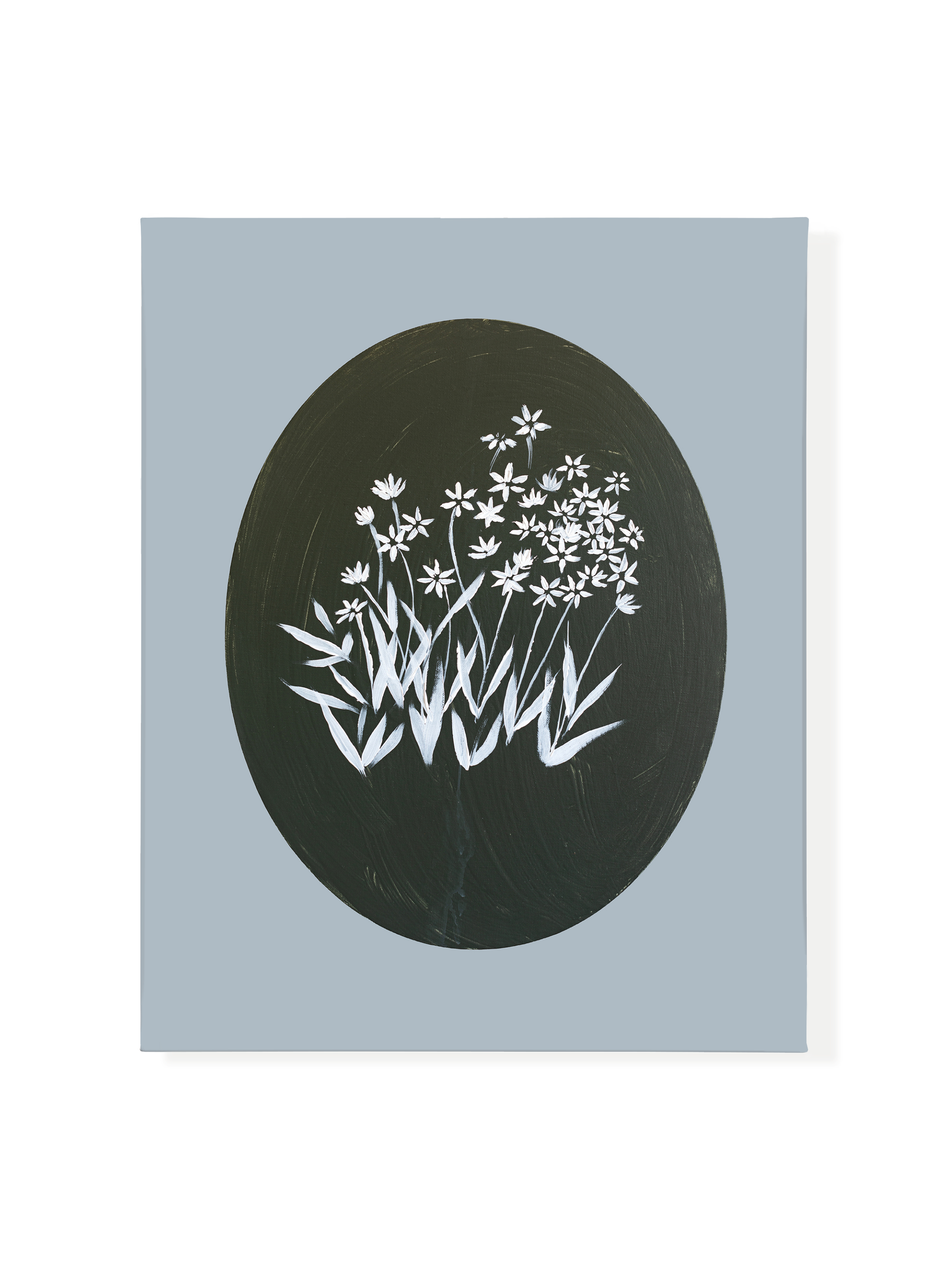 Bethlehem Flower Oval | Dusty Blue | Canvas
