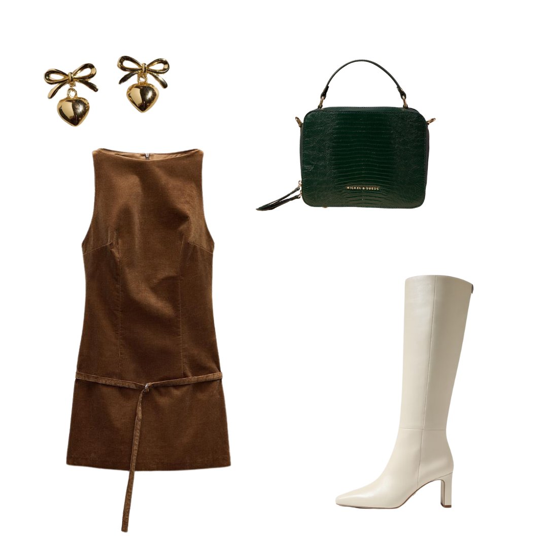 Bow & Heart Drop Earrings