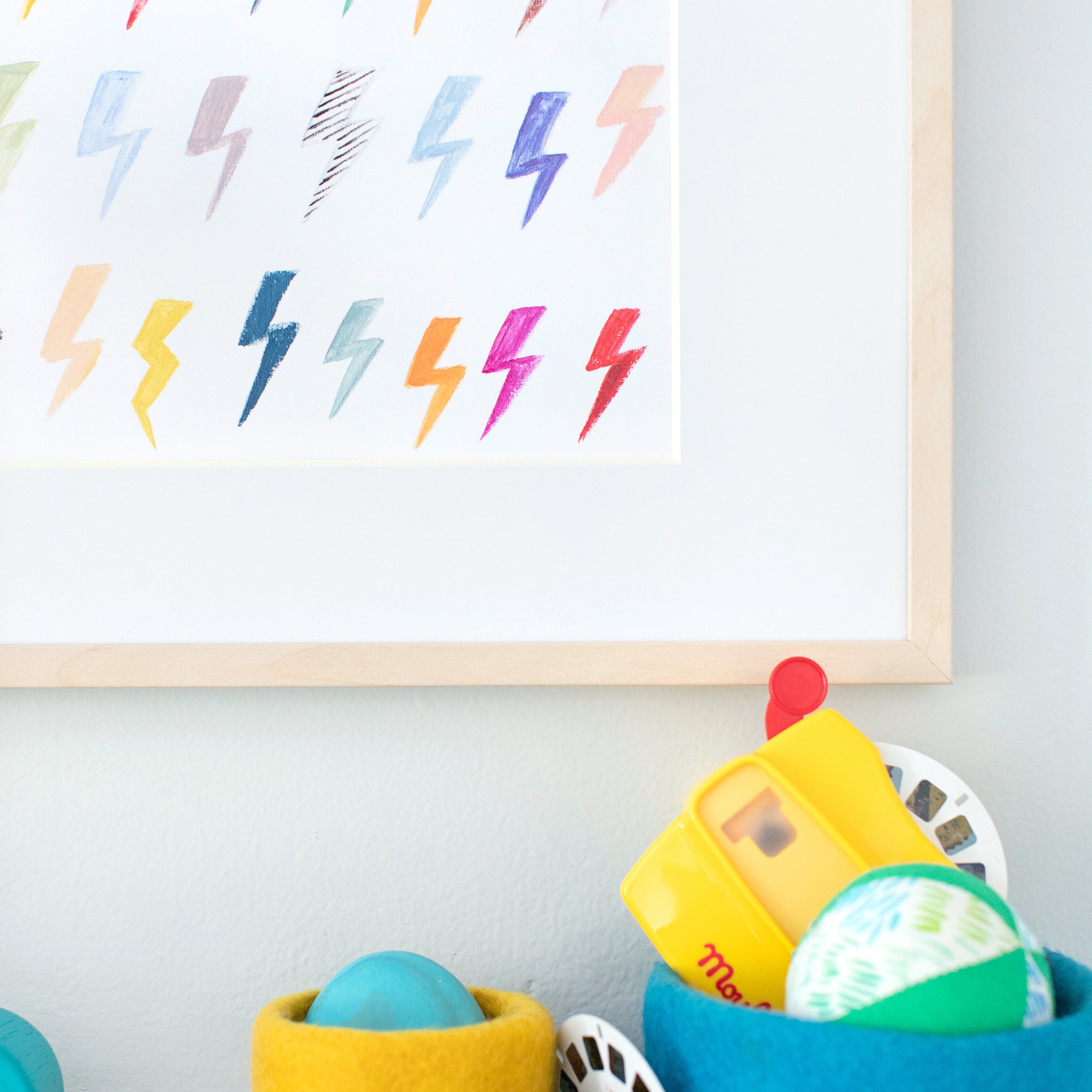 Kids Rainbow Bolts Canvas Wall Art