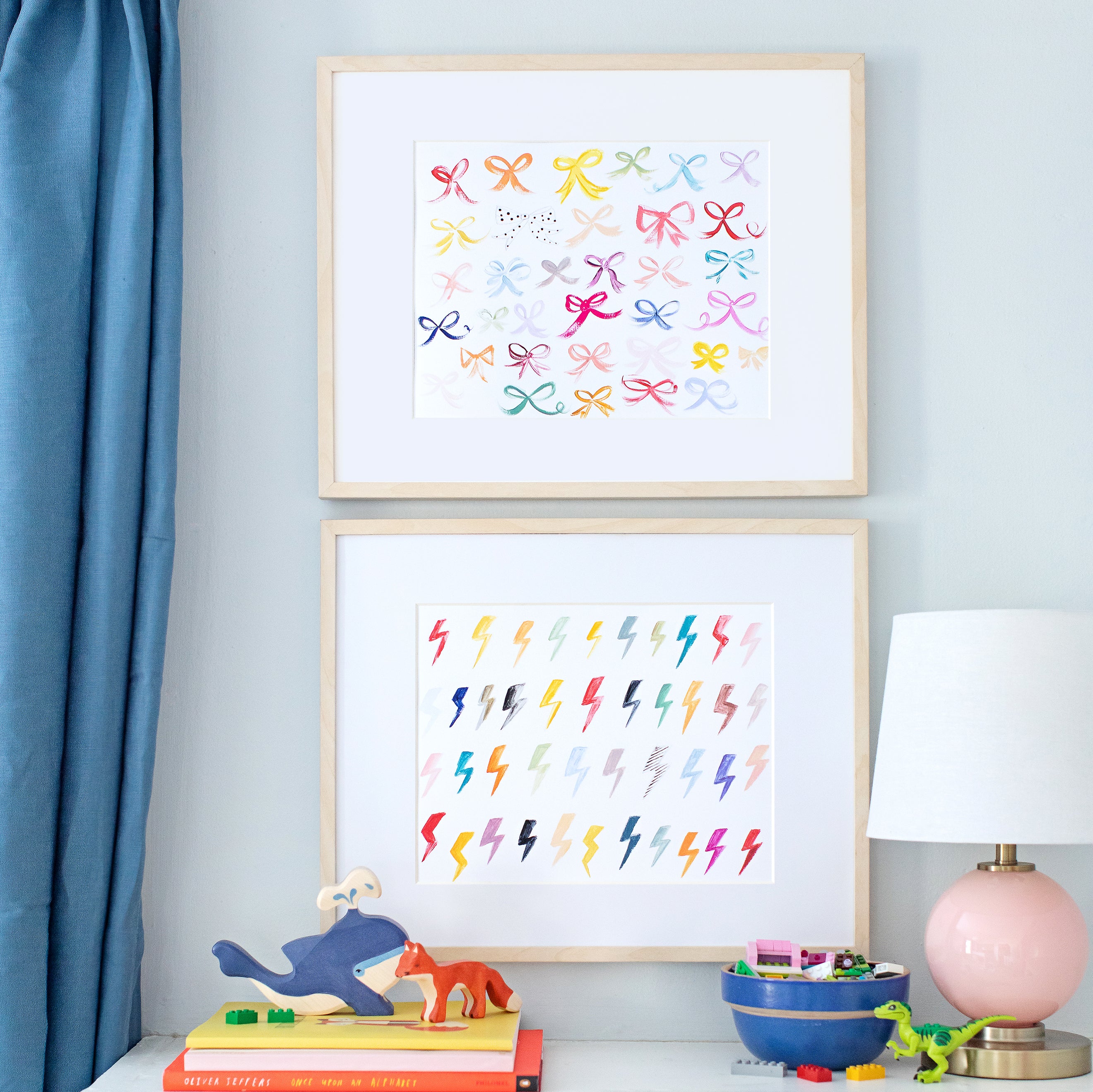 Kids Rainbow Bolts Canvas Wall Art