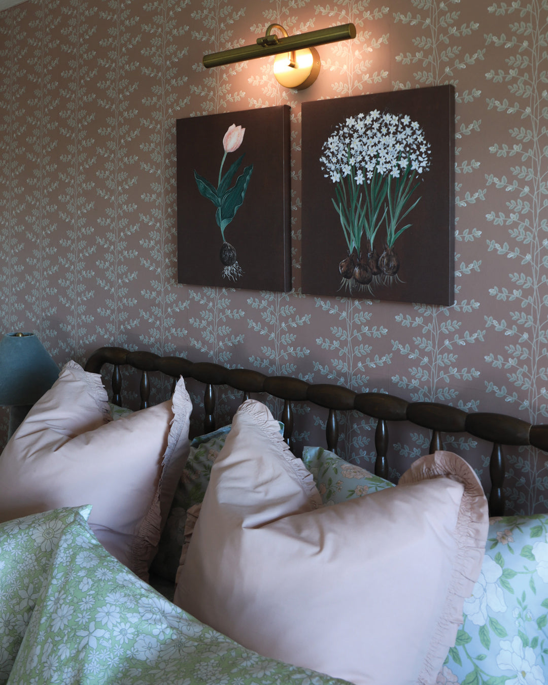 Pink Tulip Botanical Canvas Wall Art
