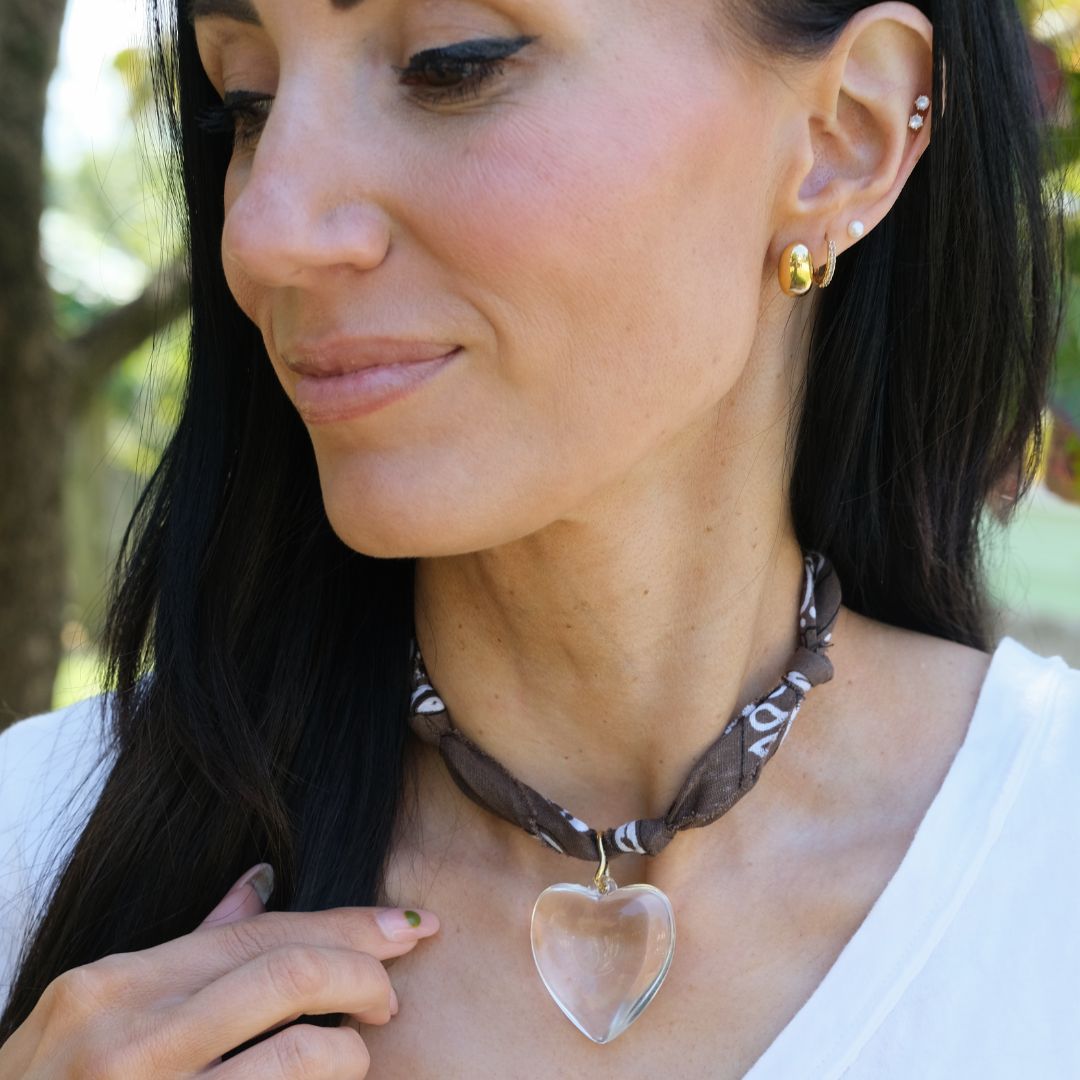 Brown Bandana Charm Necklace