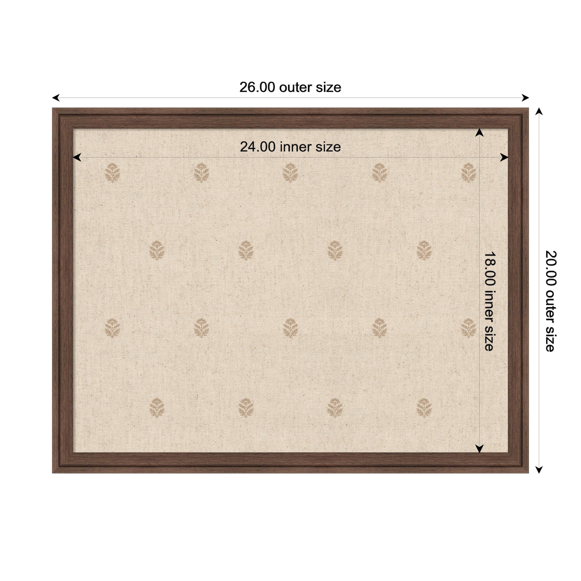 Pinboard Beige Botanical Block Print