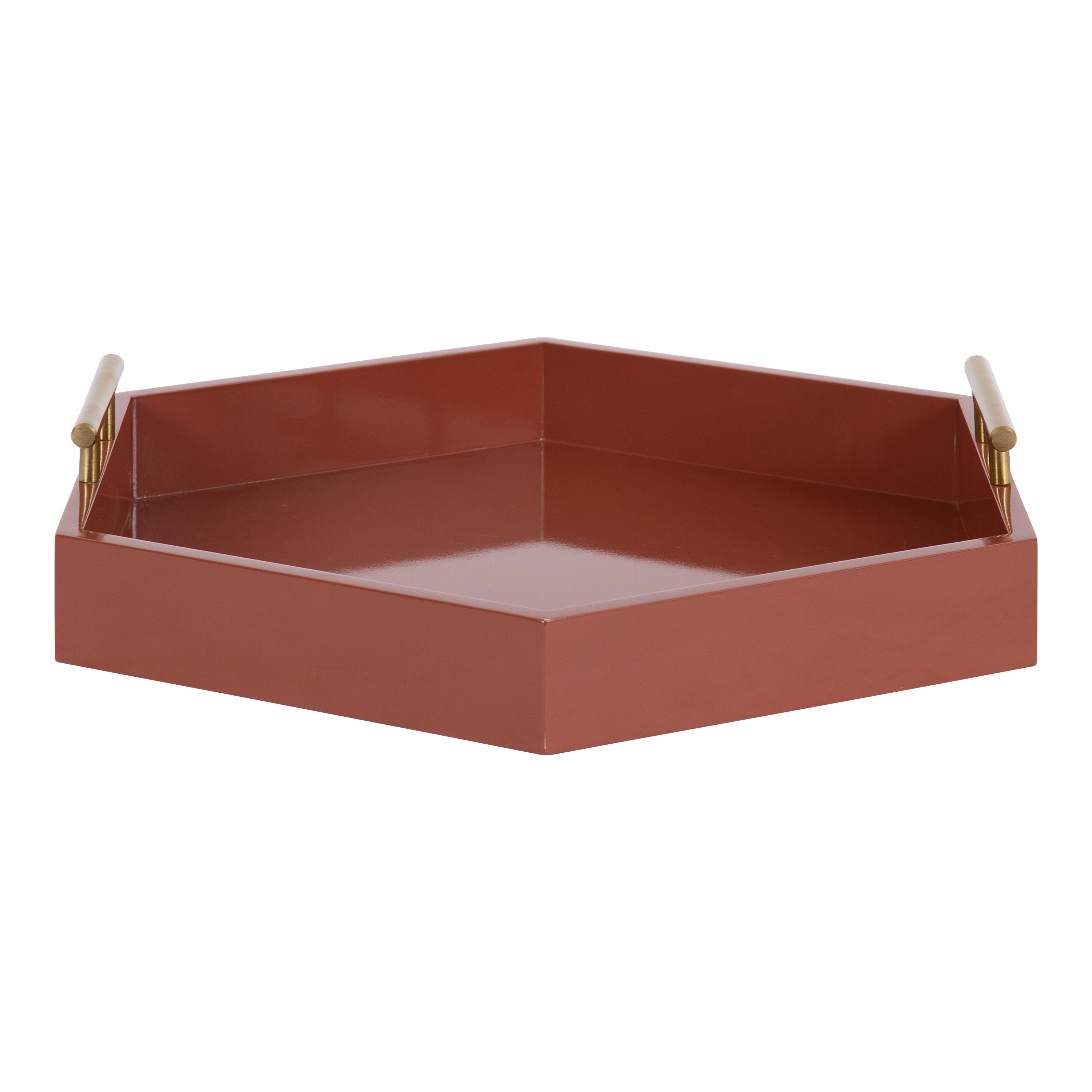 Lipton Hexagon Decorative Tray with Metal Handles
