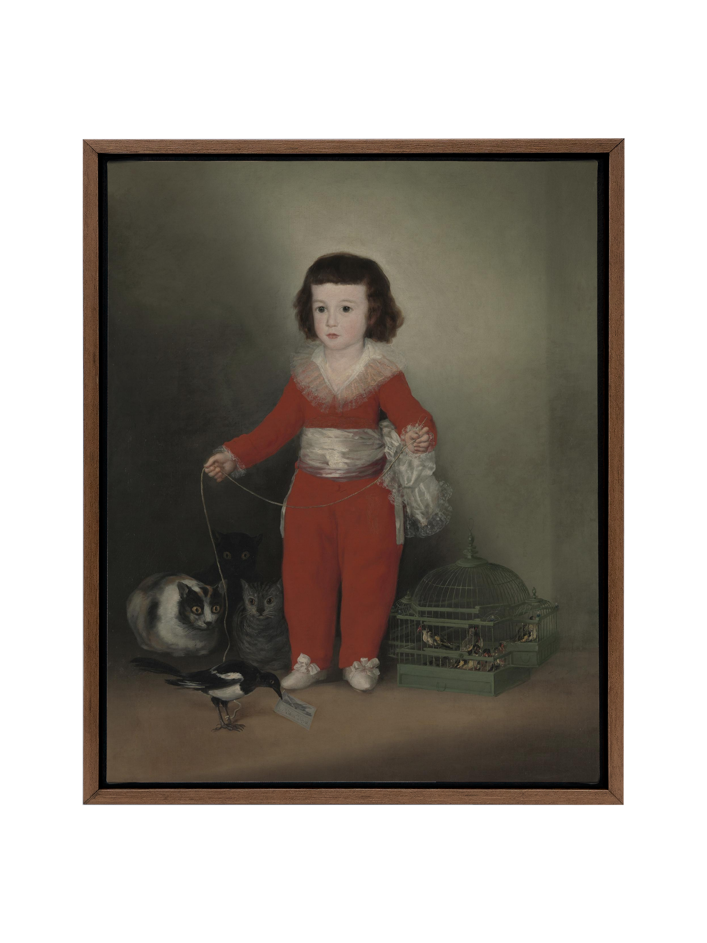 Child With Bird In Red Suit | Canvas