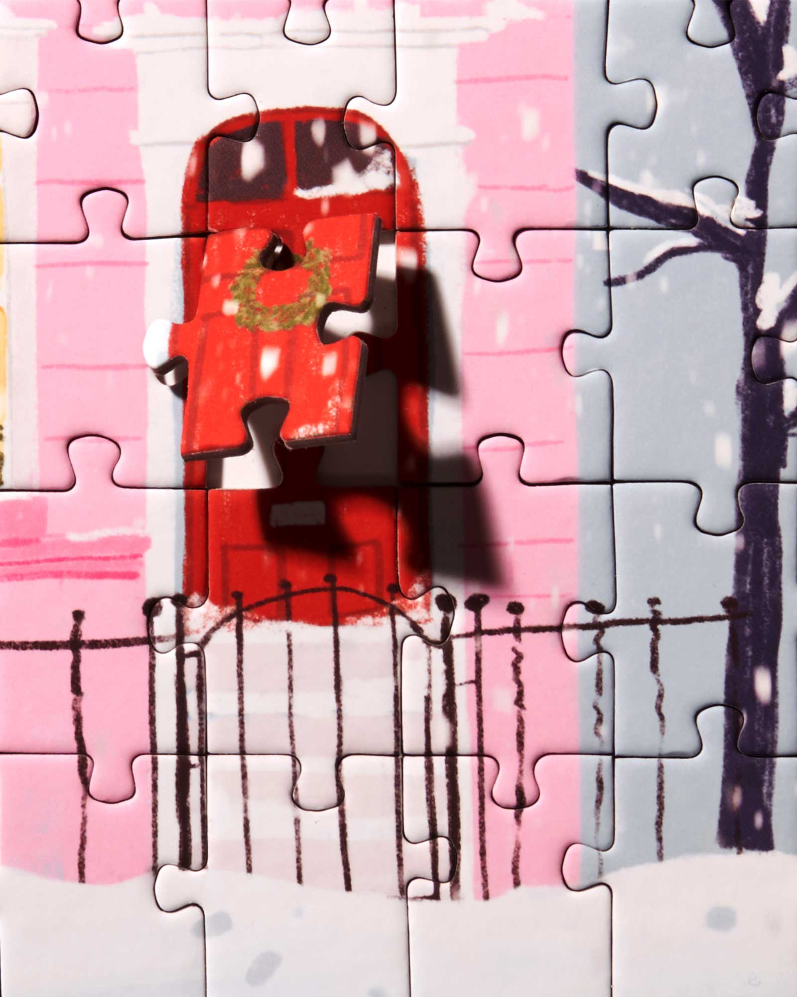 Christmas Pink House Puzzle