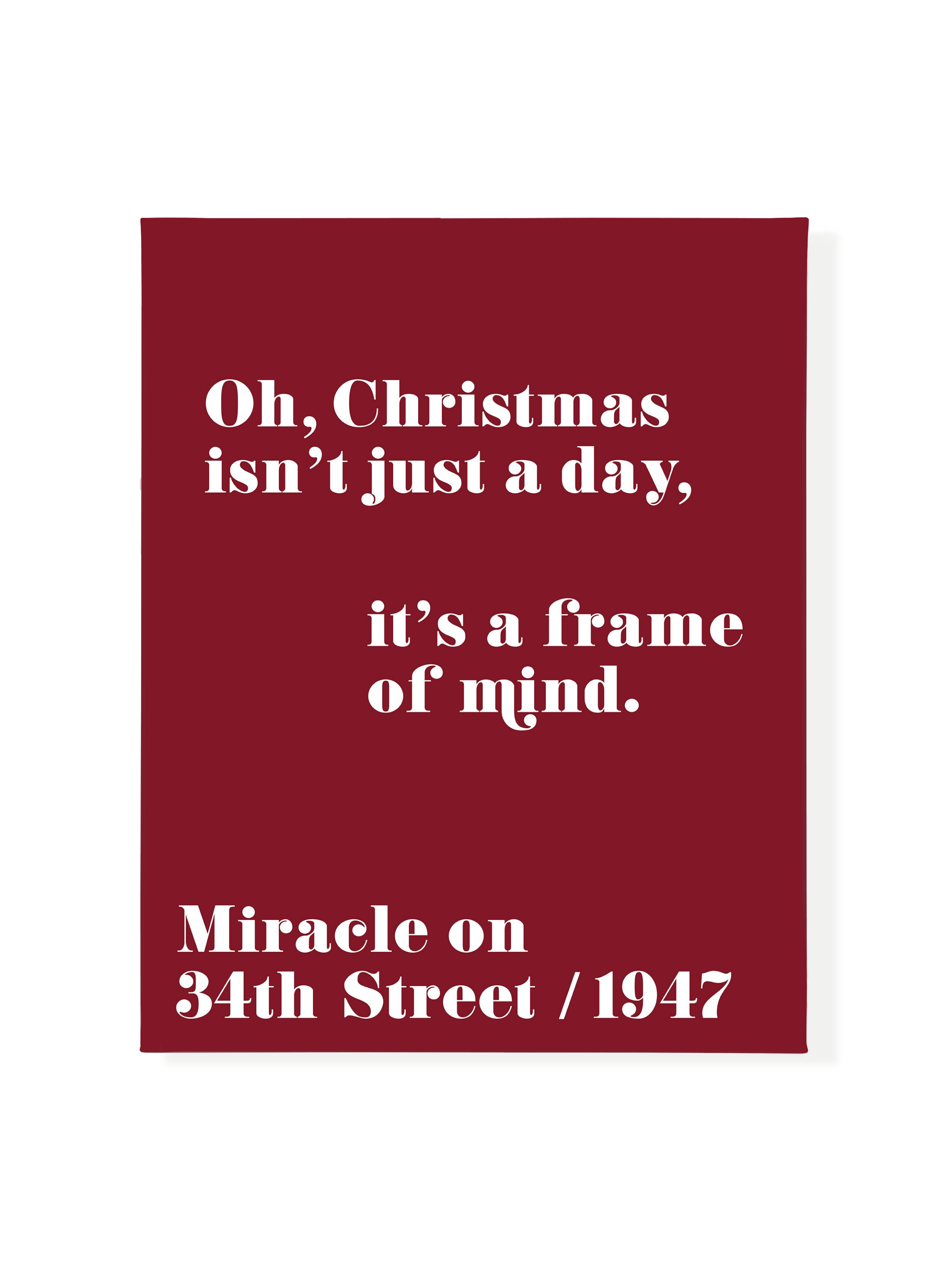Christmas Isn't Just a Day (Miracle on 34th Street) | Holiday Red | Canvas