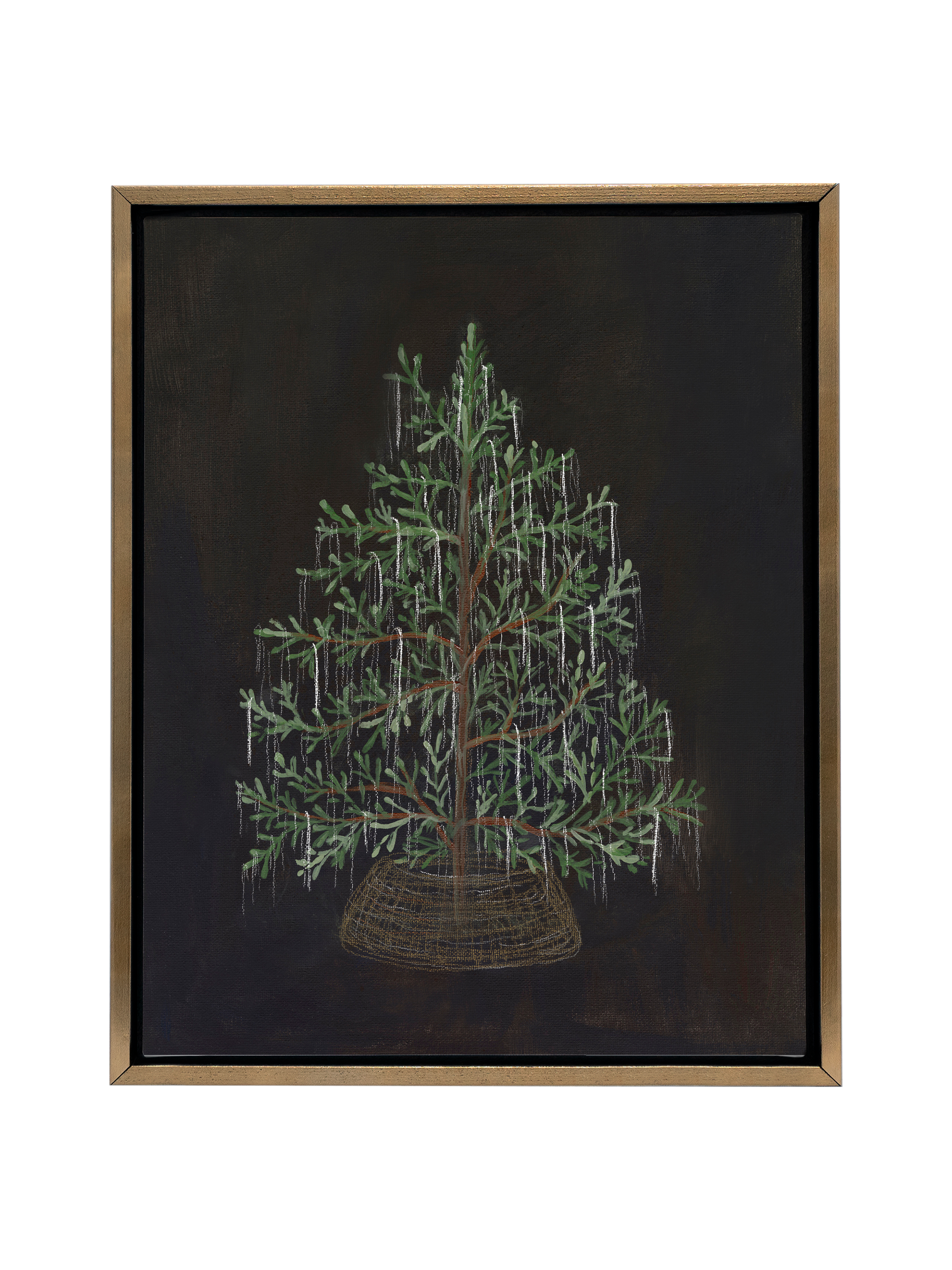 Christmas Tree with Tinsel | Canvas