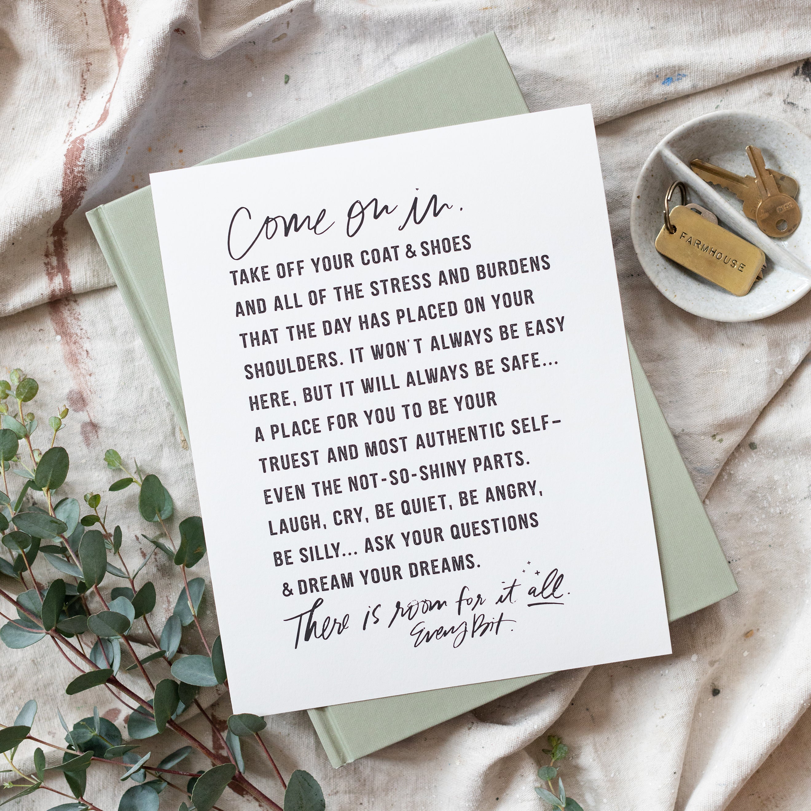 Come On In in Type Canvas Wall Art