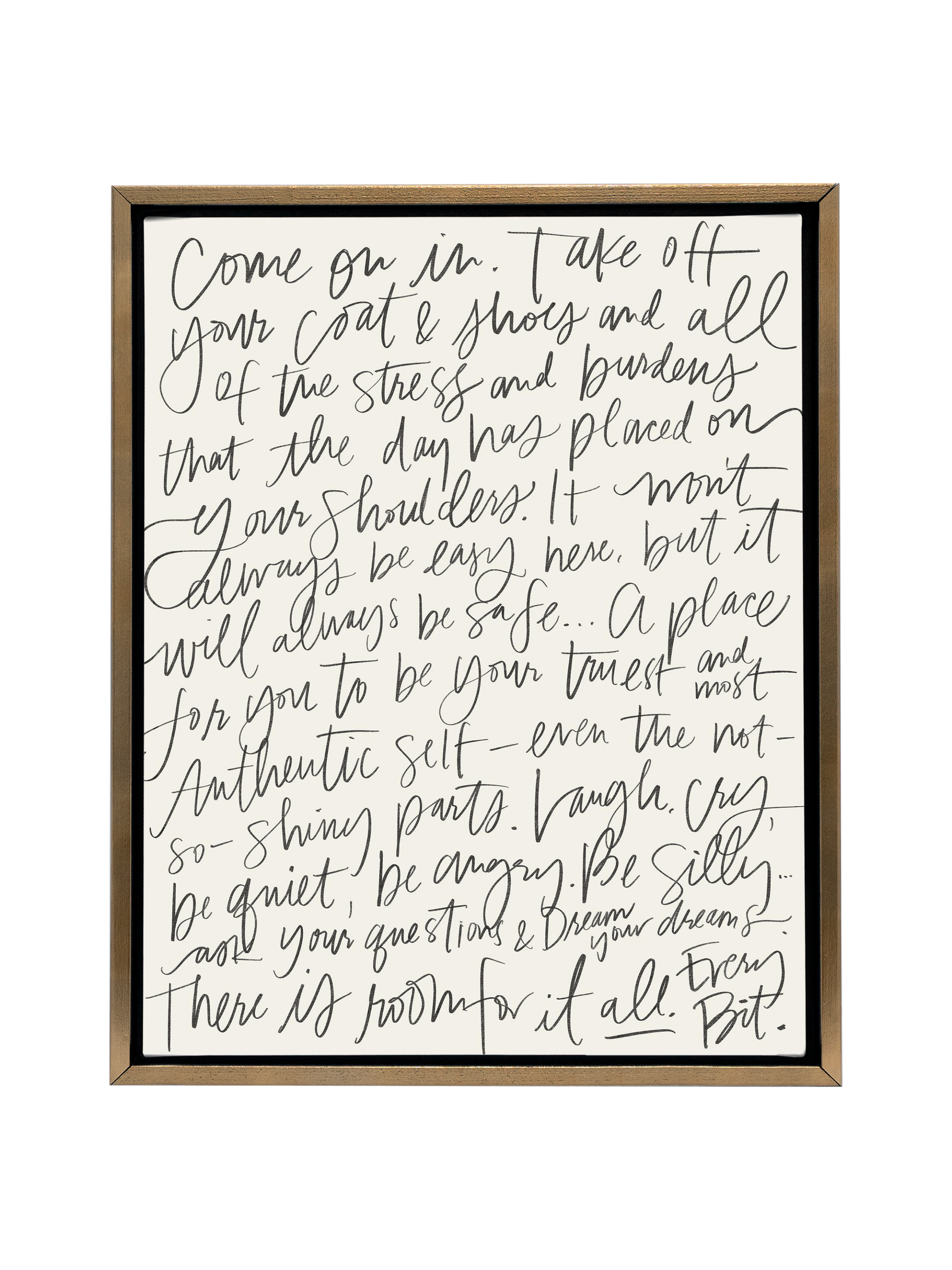 Come On In in Lettering | Alabaster | Canvas