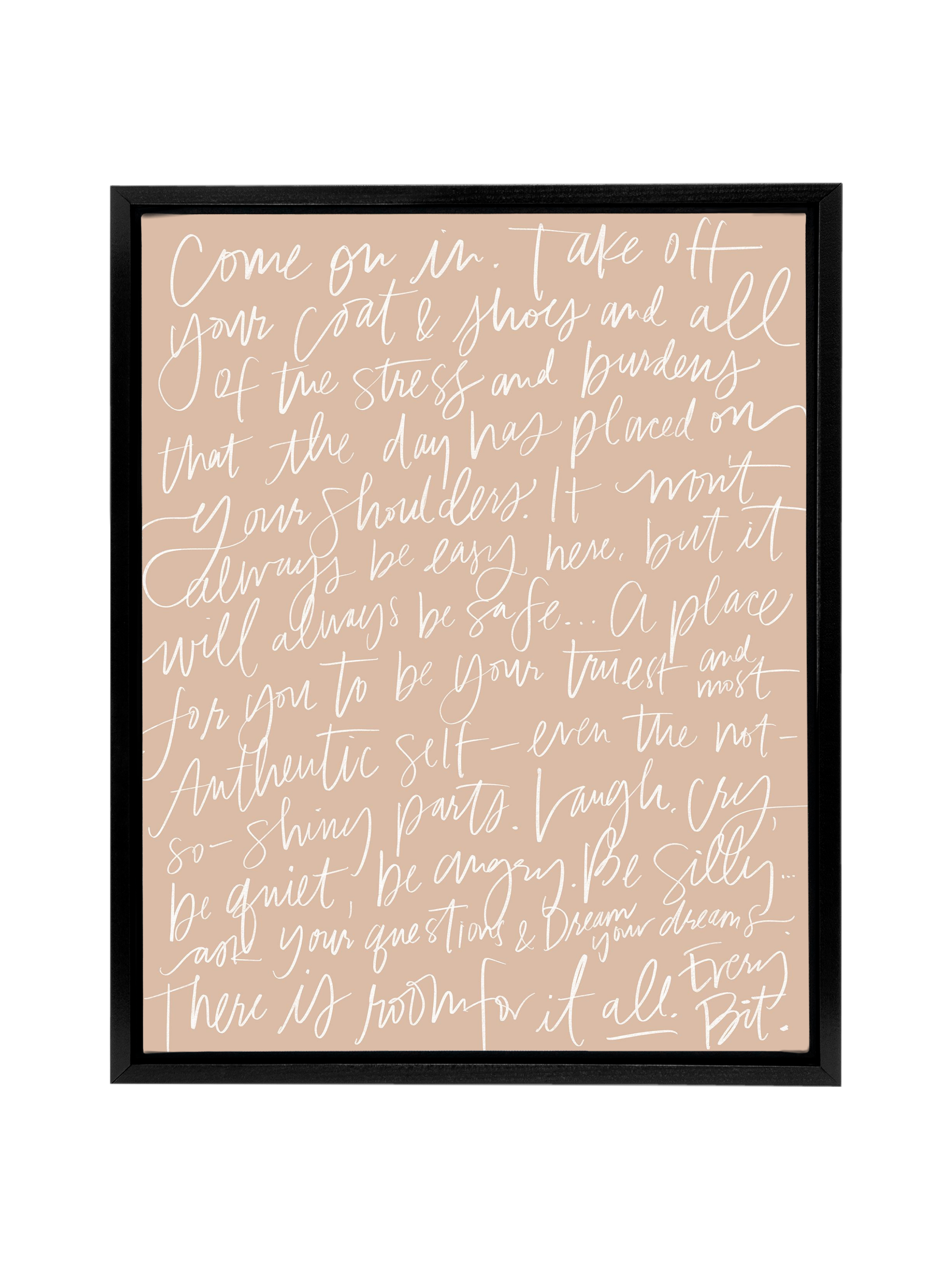 Come On In in Lettering | Cameo | Canvas