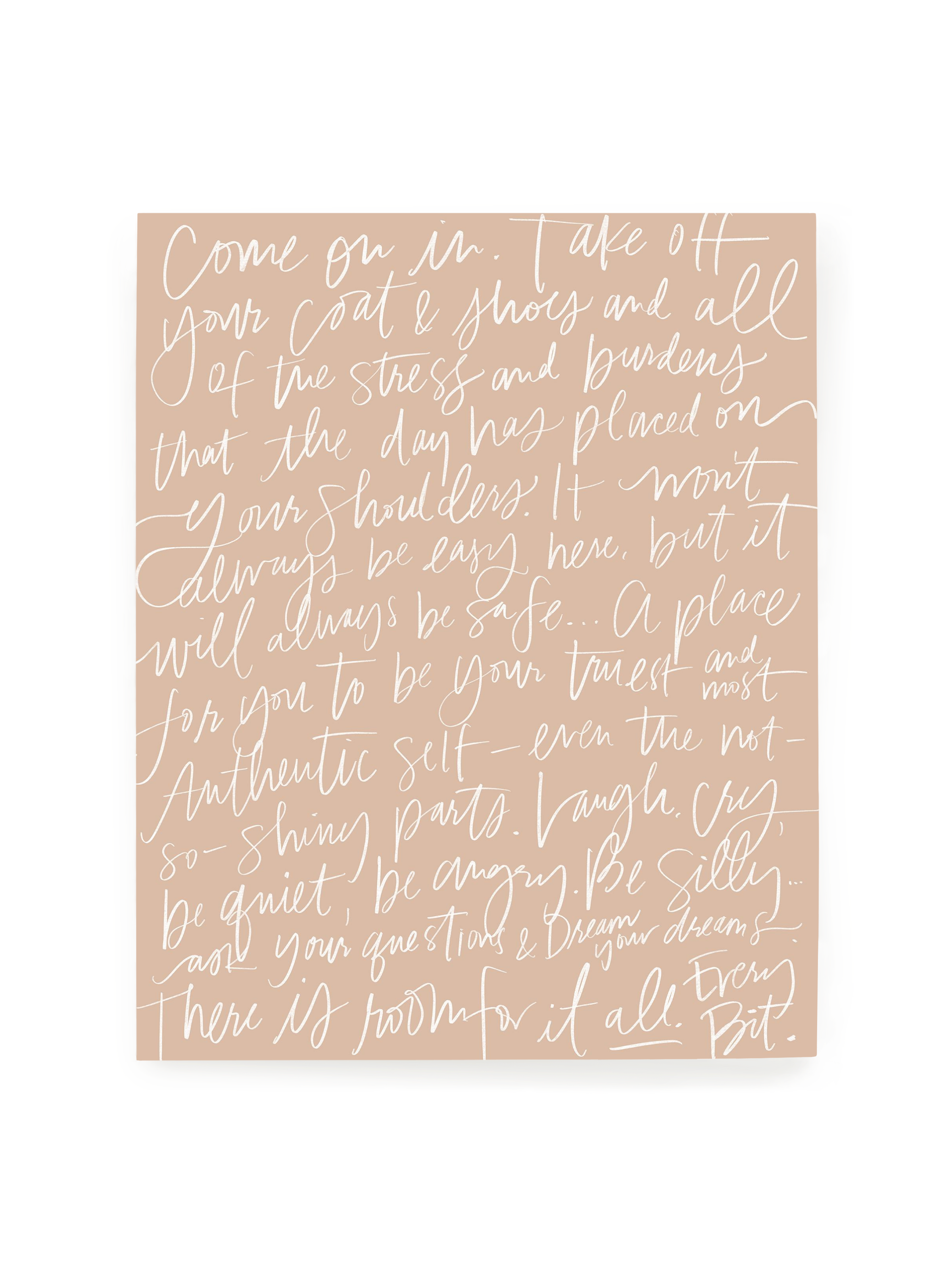 Come On In in Lettering | Cameo | Art Print