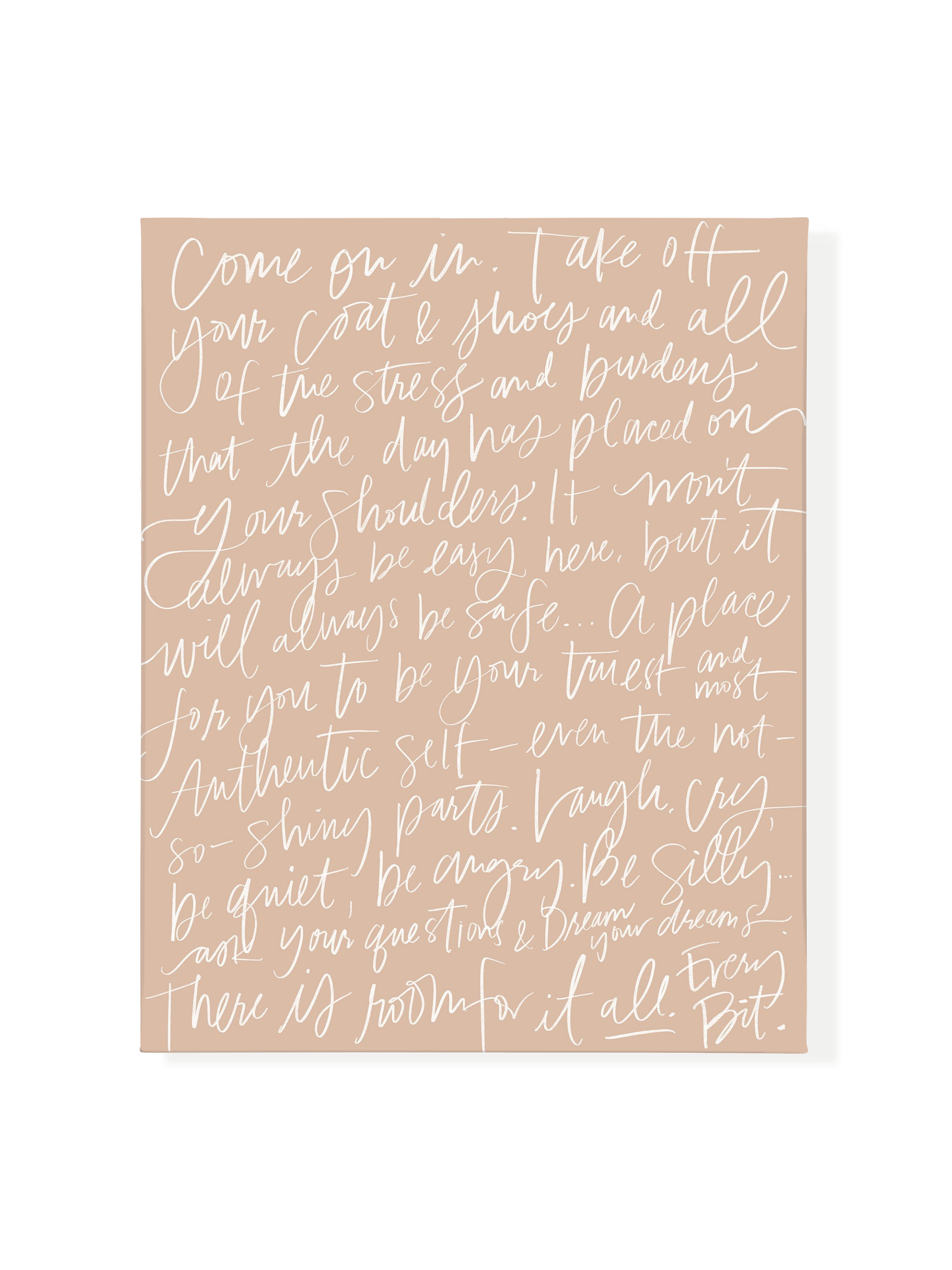 Come On In in Lettering | Cameo | Canvas