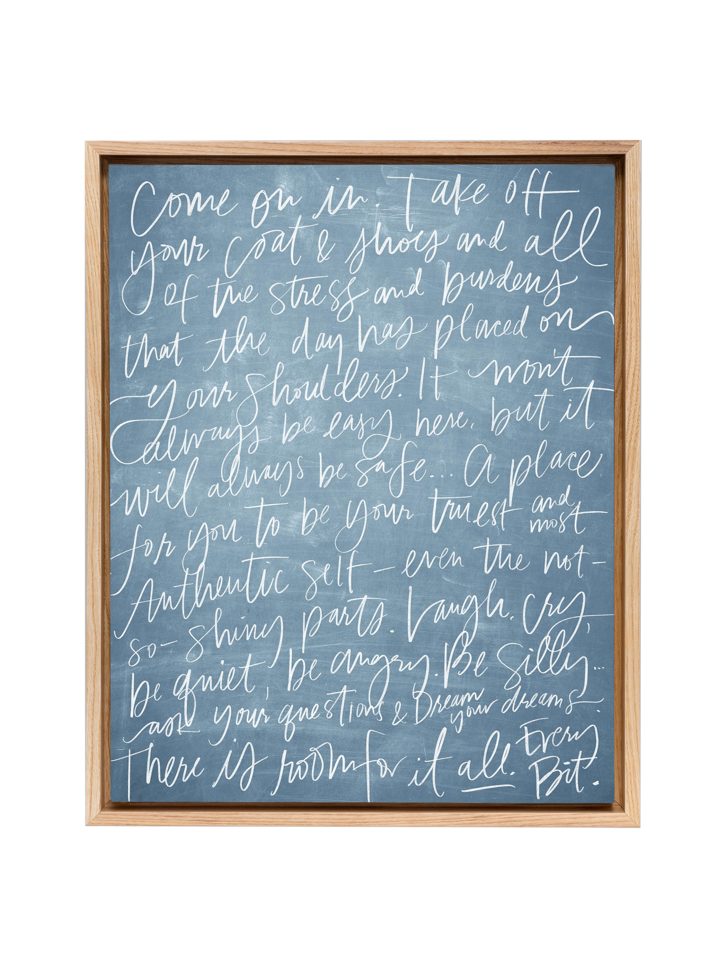 Come On In in Lettering | Chambray | Canvas