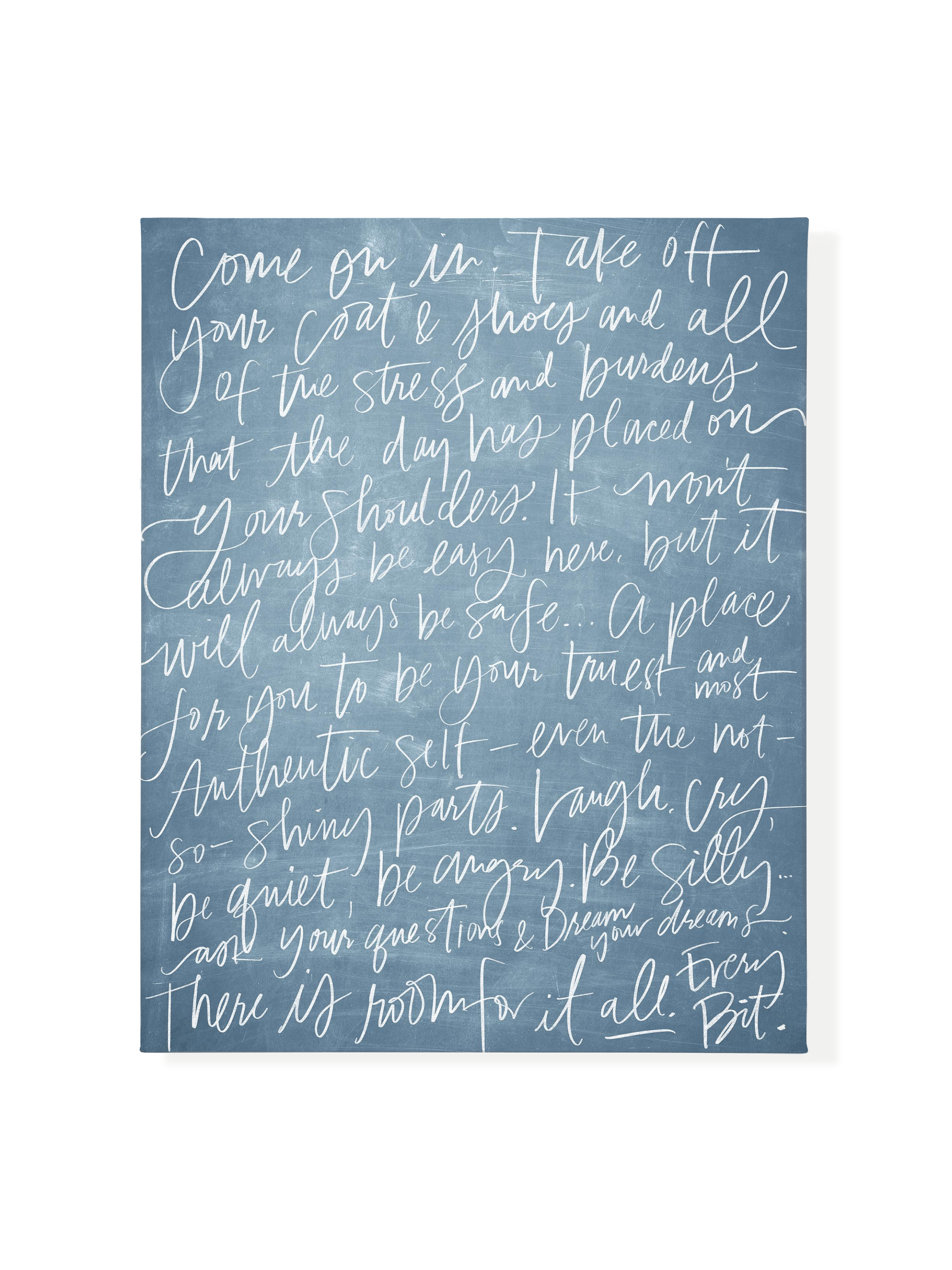 Come On In in Lettering | Chambray | Canvas