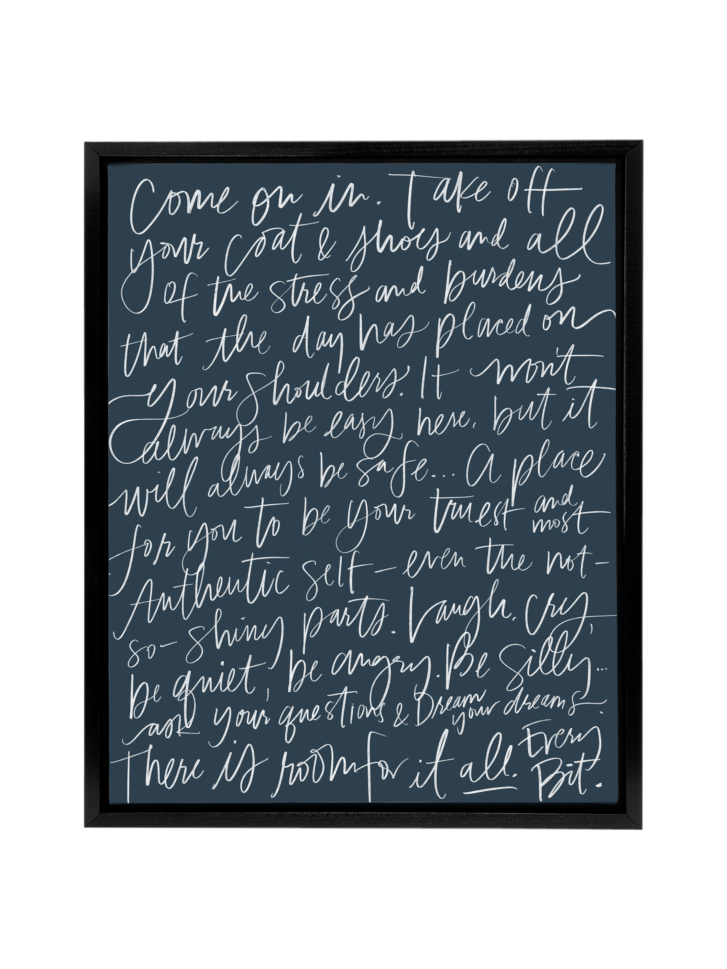 Come On In in Lettering | Interior Navy | Canvas