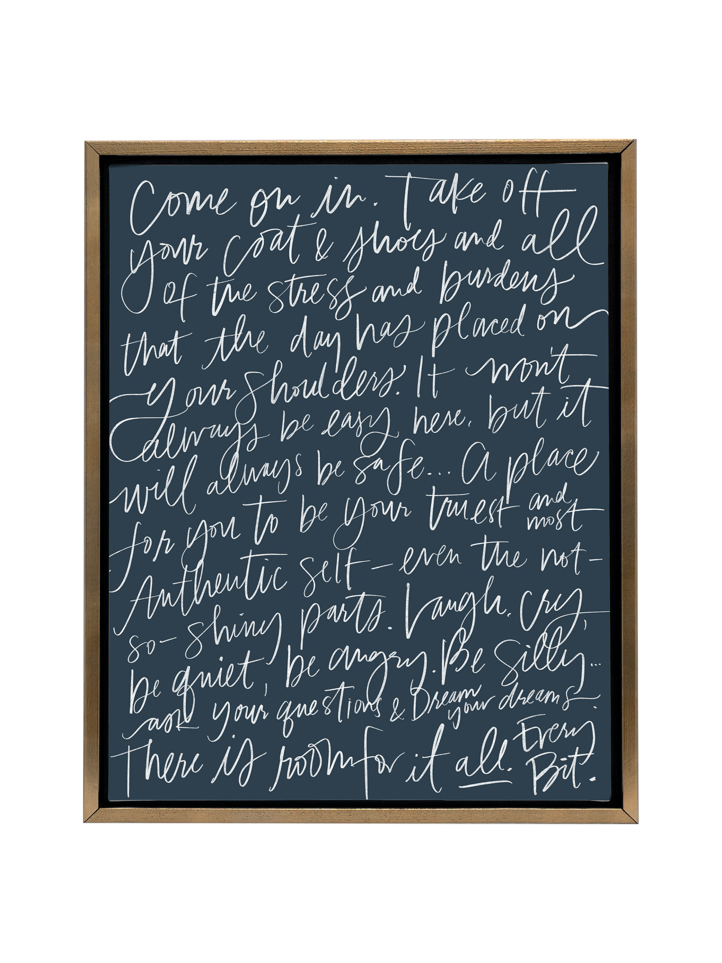 Come On In in Lettering | Interior Navy | Canvas