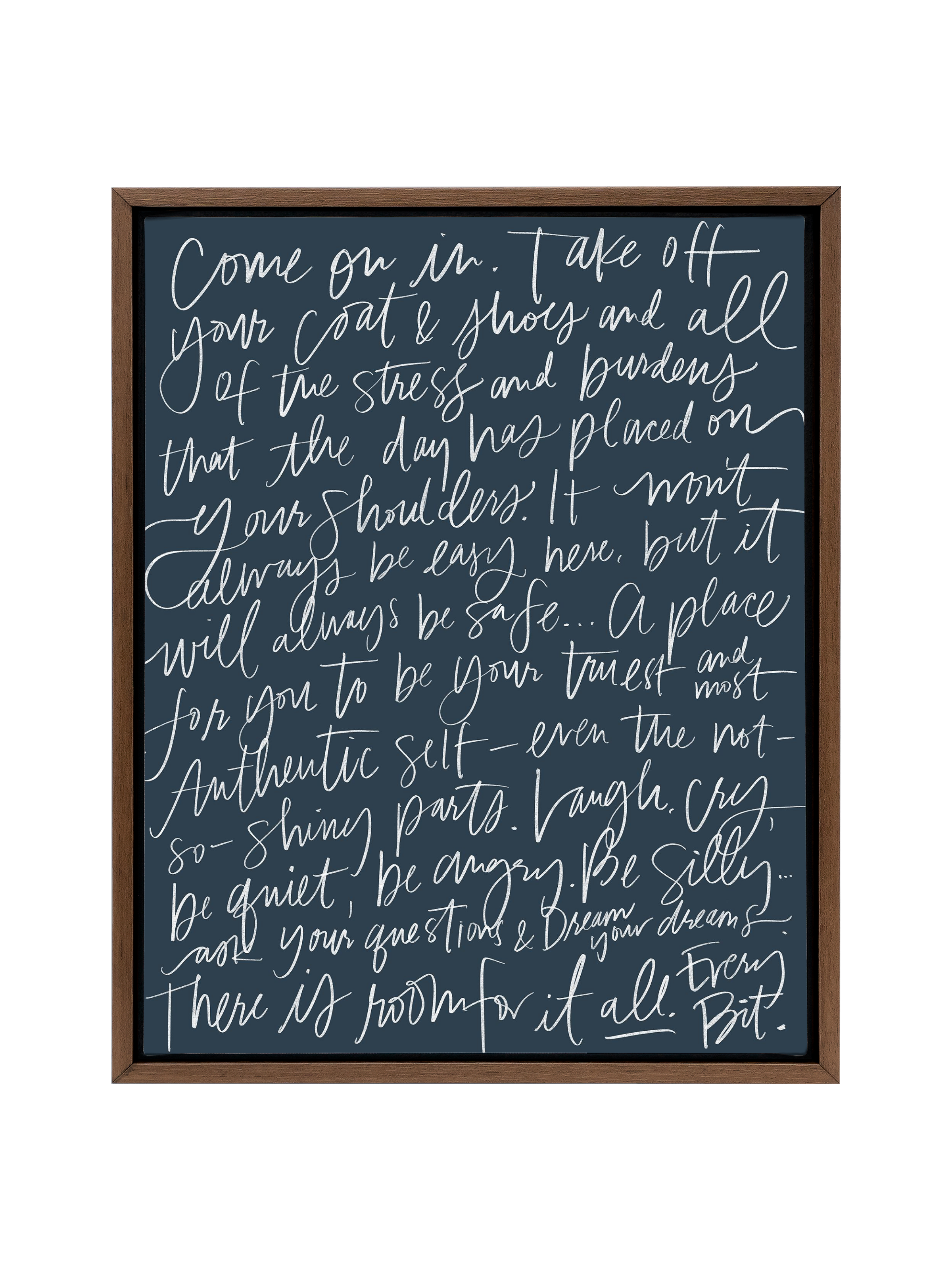 Come On In in Lettering | Interior Navy | Canvas