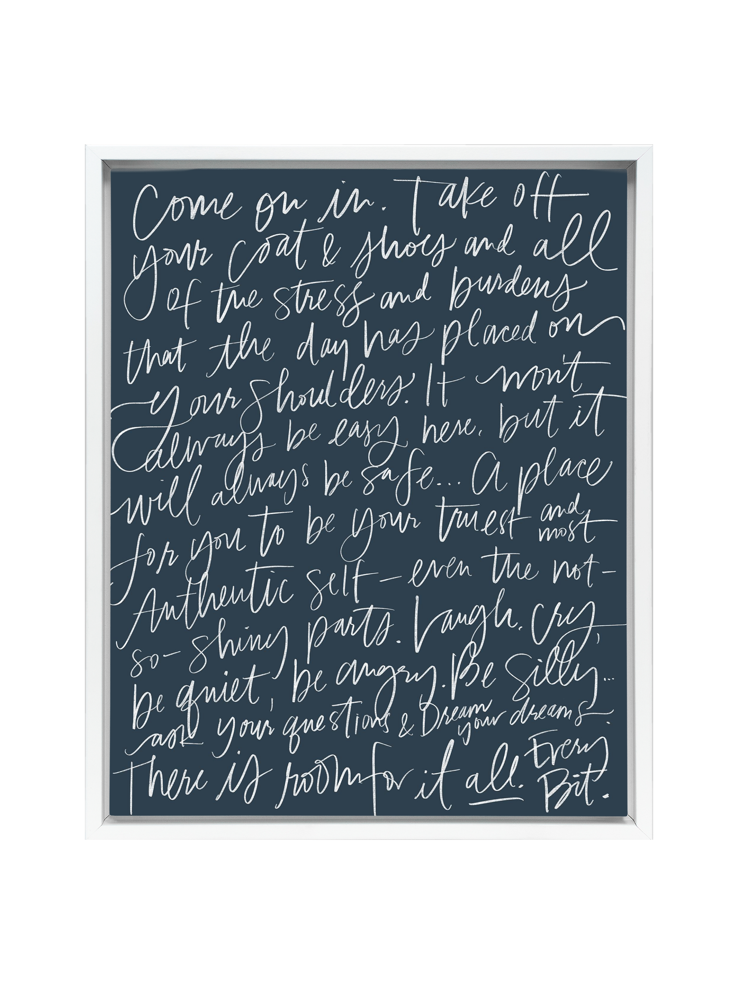 Come On In in Lettering | Interior Navy | Canvas