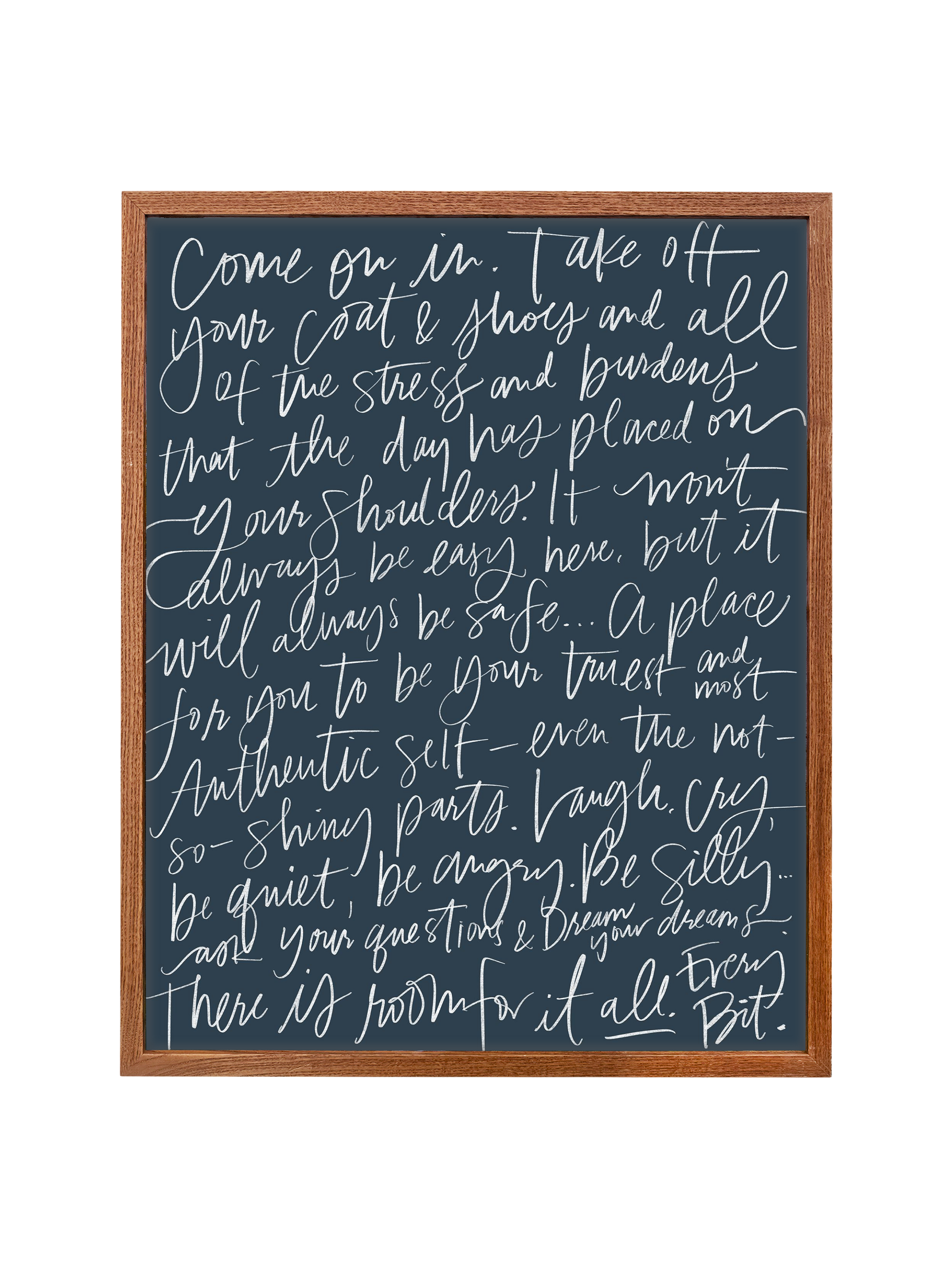 Come On In in Lettering | Interior Navy | Canvas