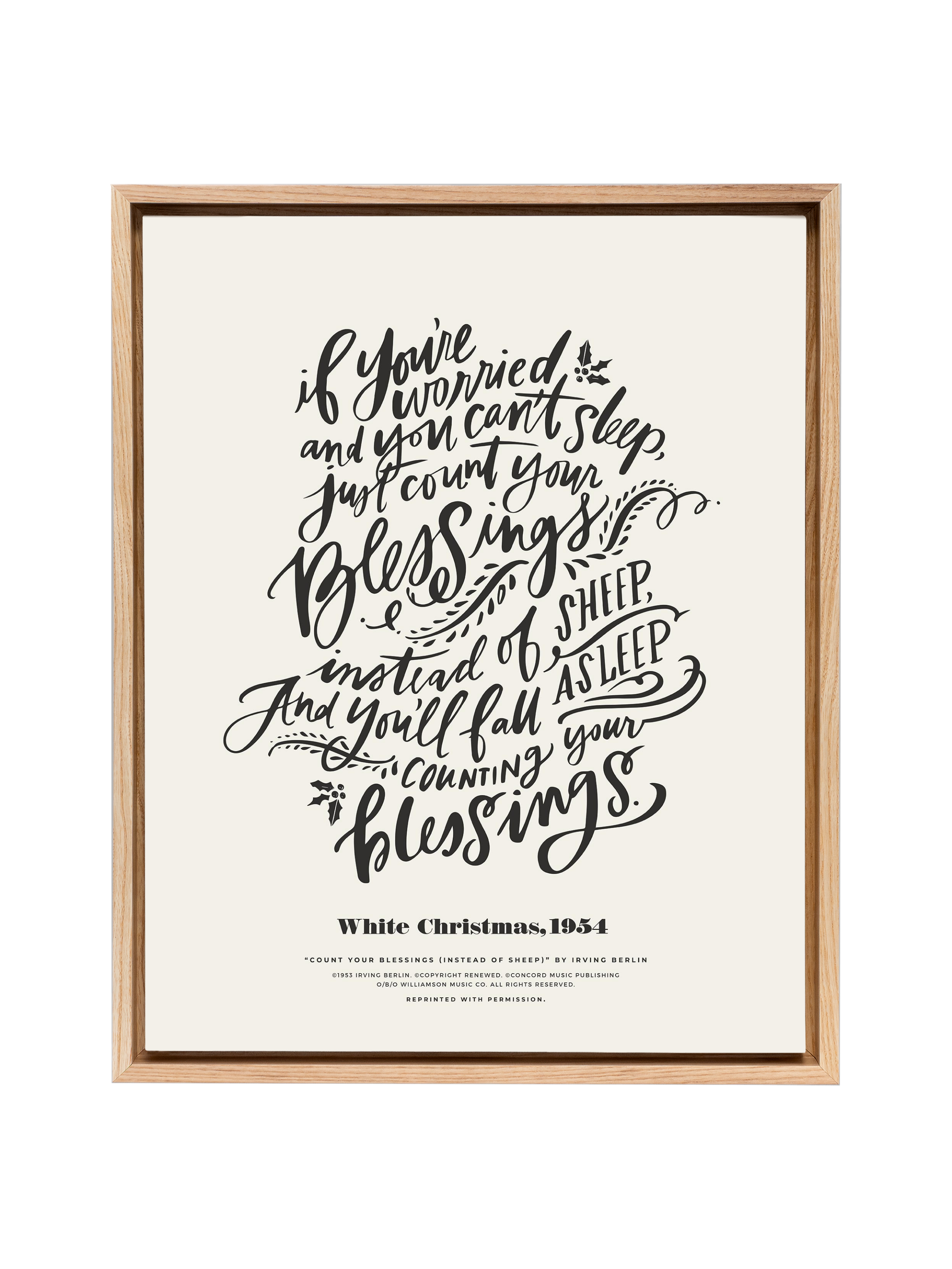 Count Your Blessings (White Christmas) | Alabaster | Canvas