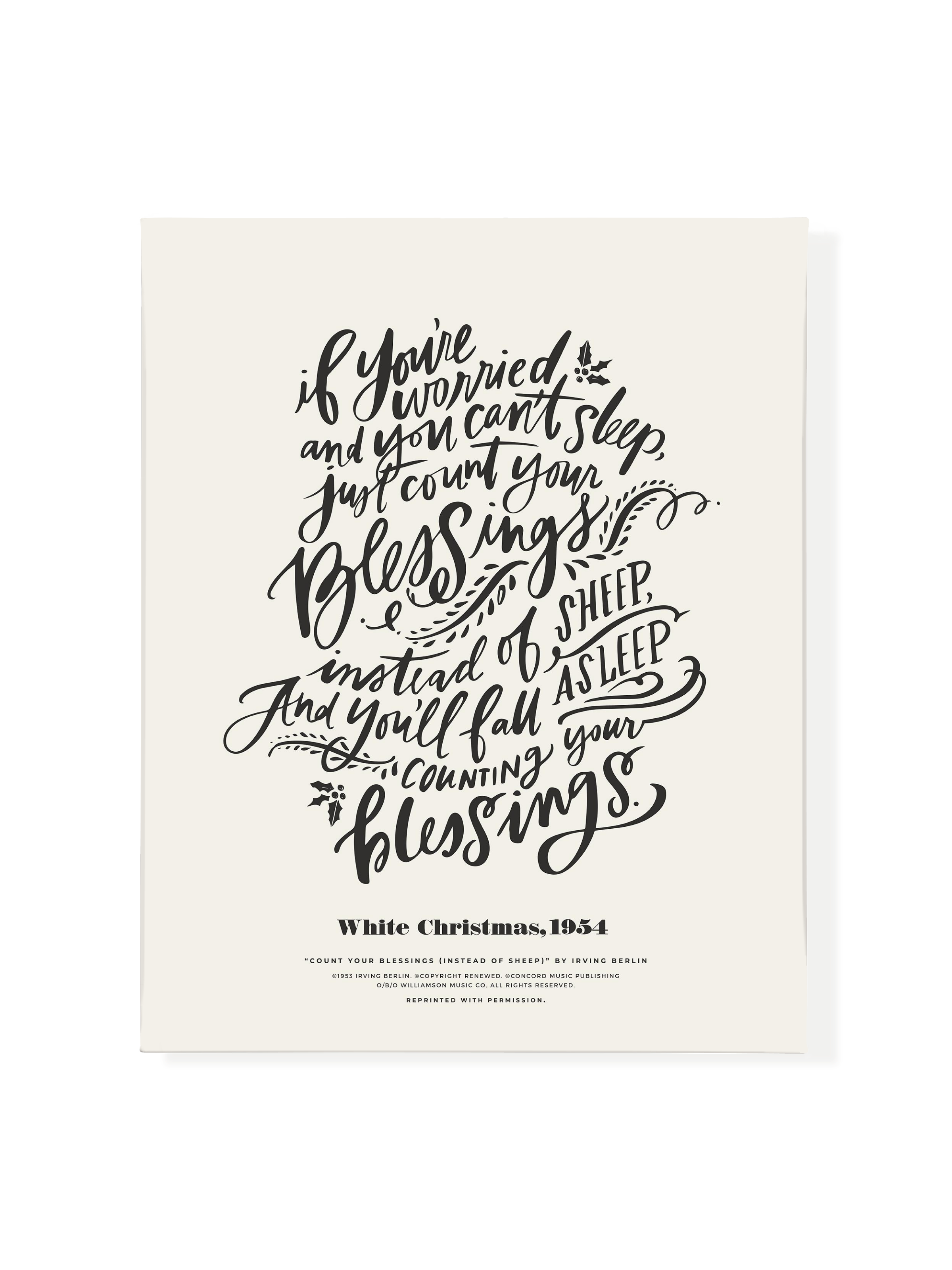Count Your Blessings (White Christmas) | Alabaster | Canvas
