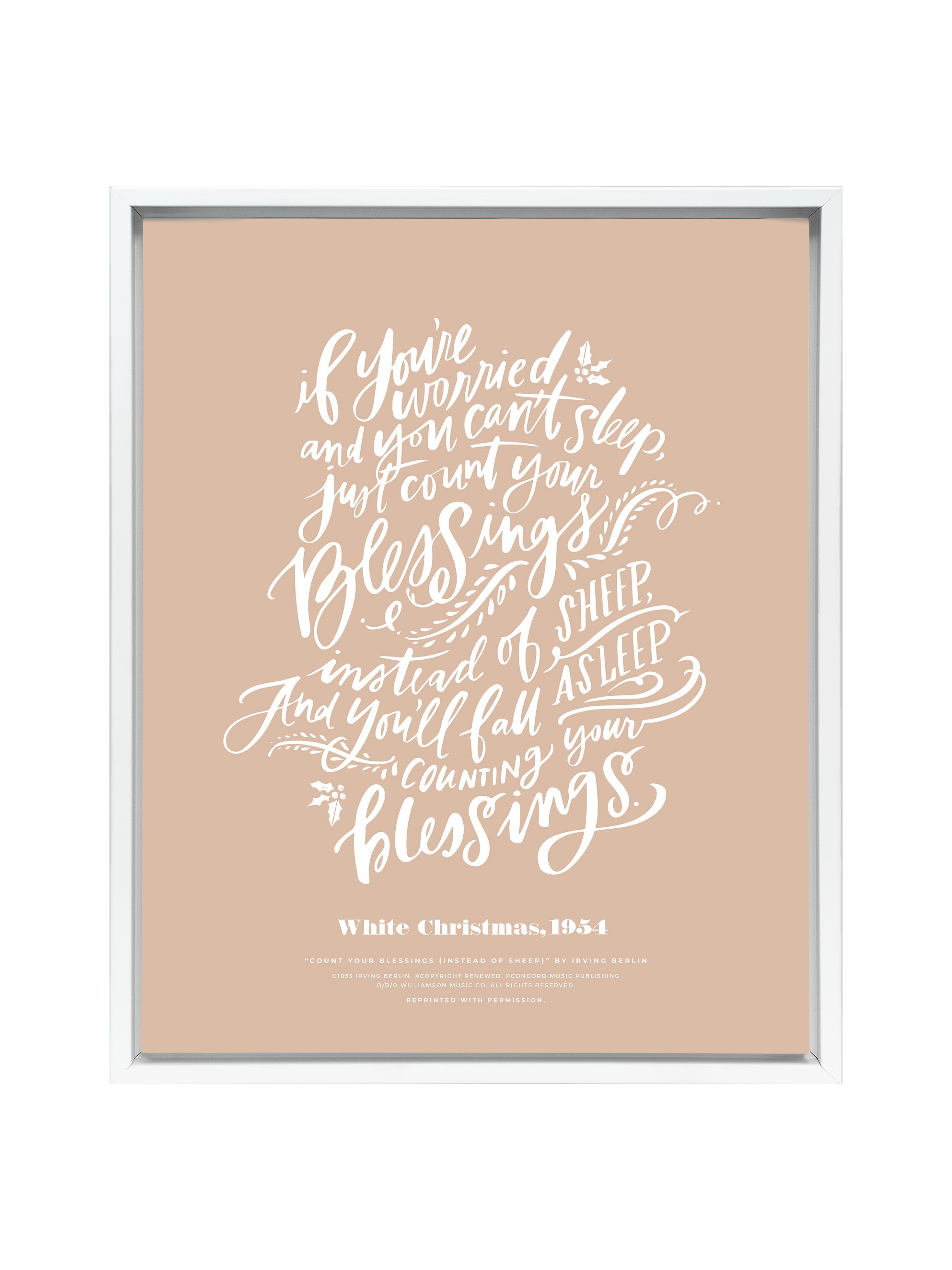Count Your Blessings (White Christmas) | Cameo | Canvas