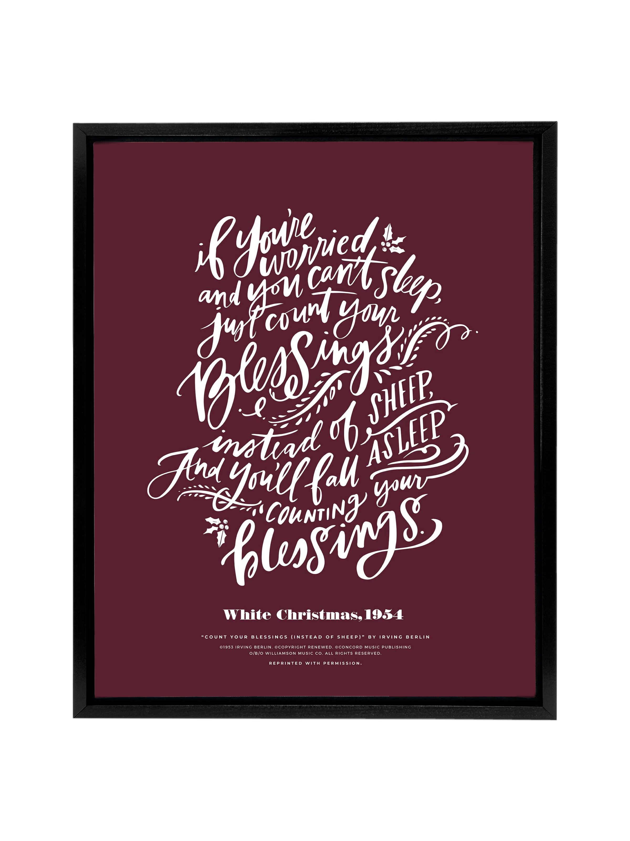 Count Your Blessings (White Christmas) | Pomegranate | Canvas