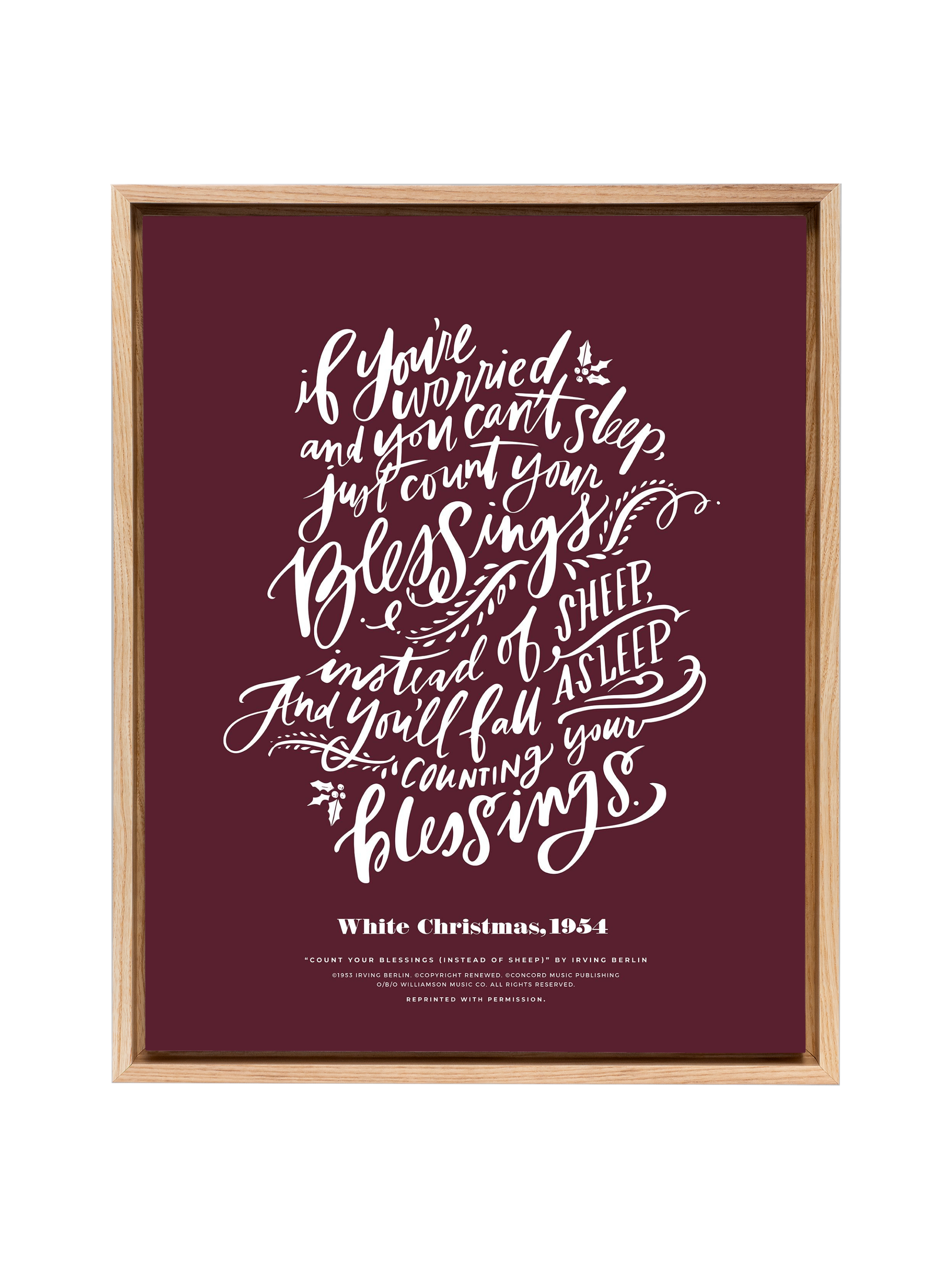 Count Your Blessings (White Christmas) | Pomegranate | Canvas