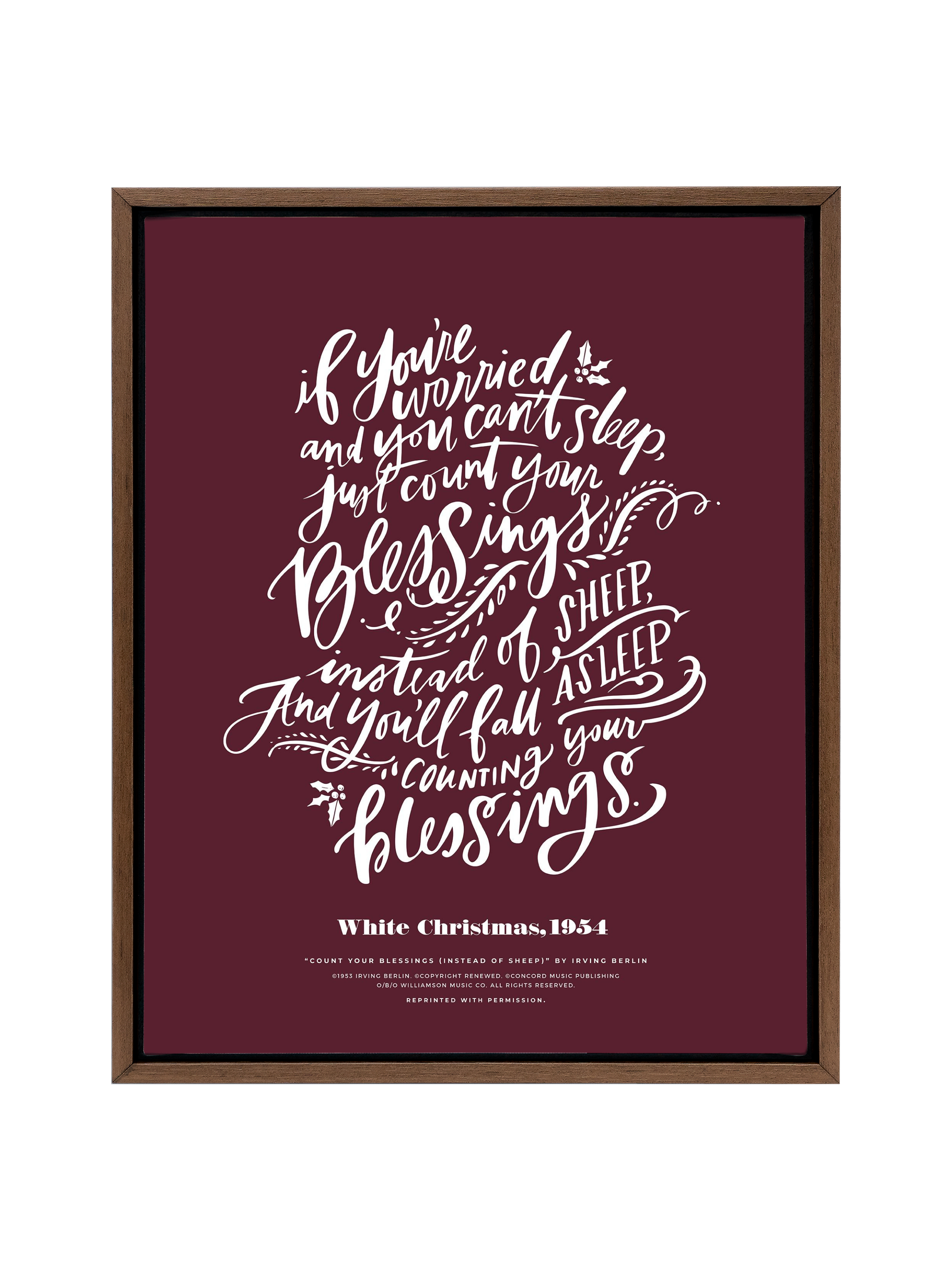 Count Your Blessings (White Christmas) | Pomegranate | Canvas