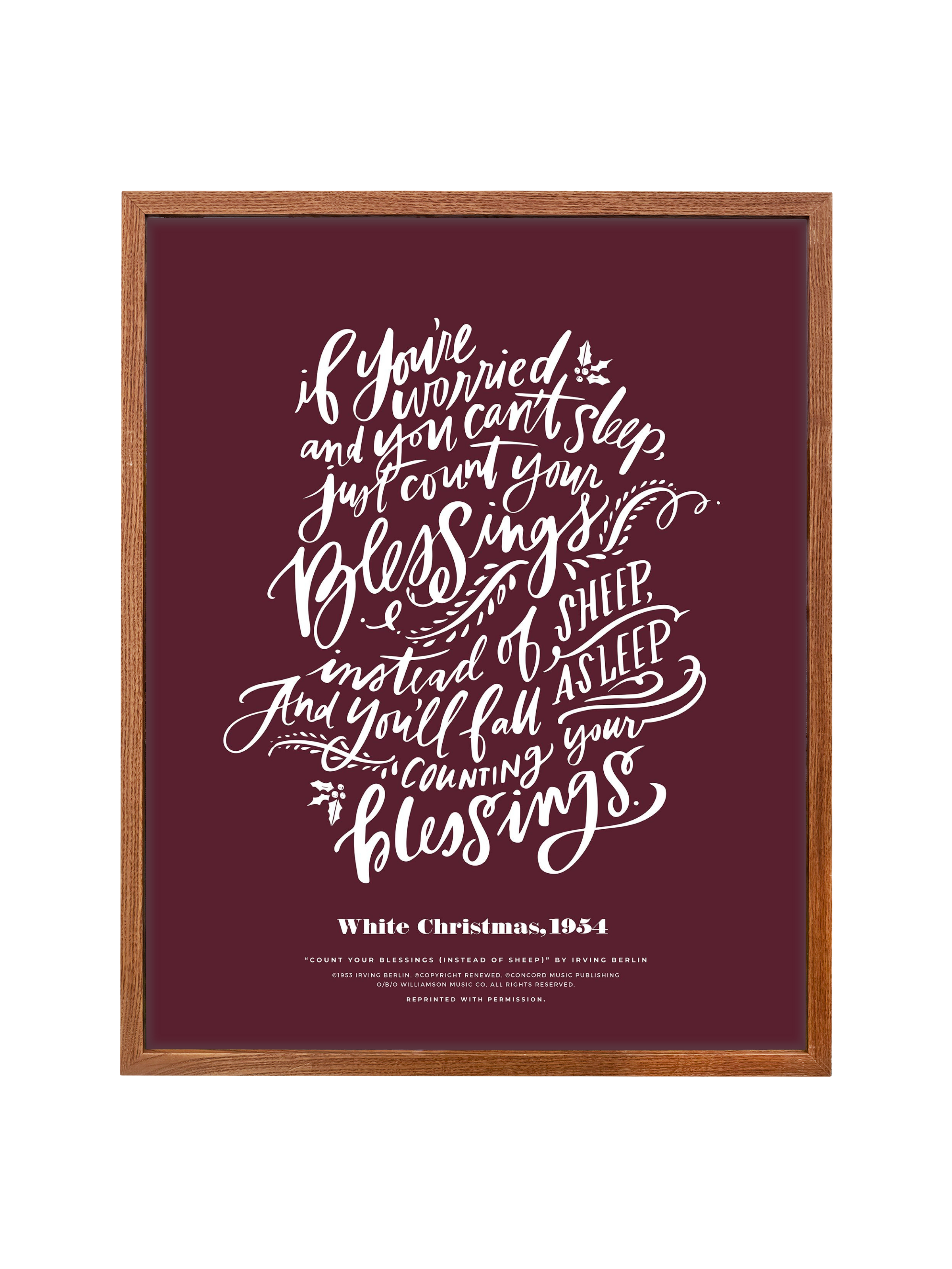 Count Your Blessings (White Christmas) | Pomegranate | Canvas