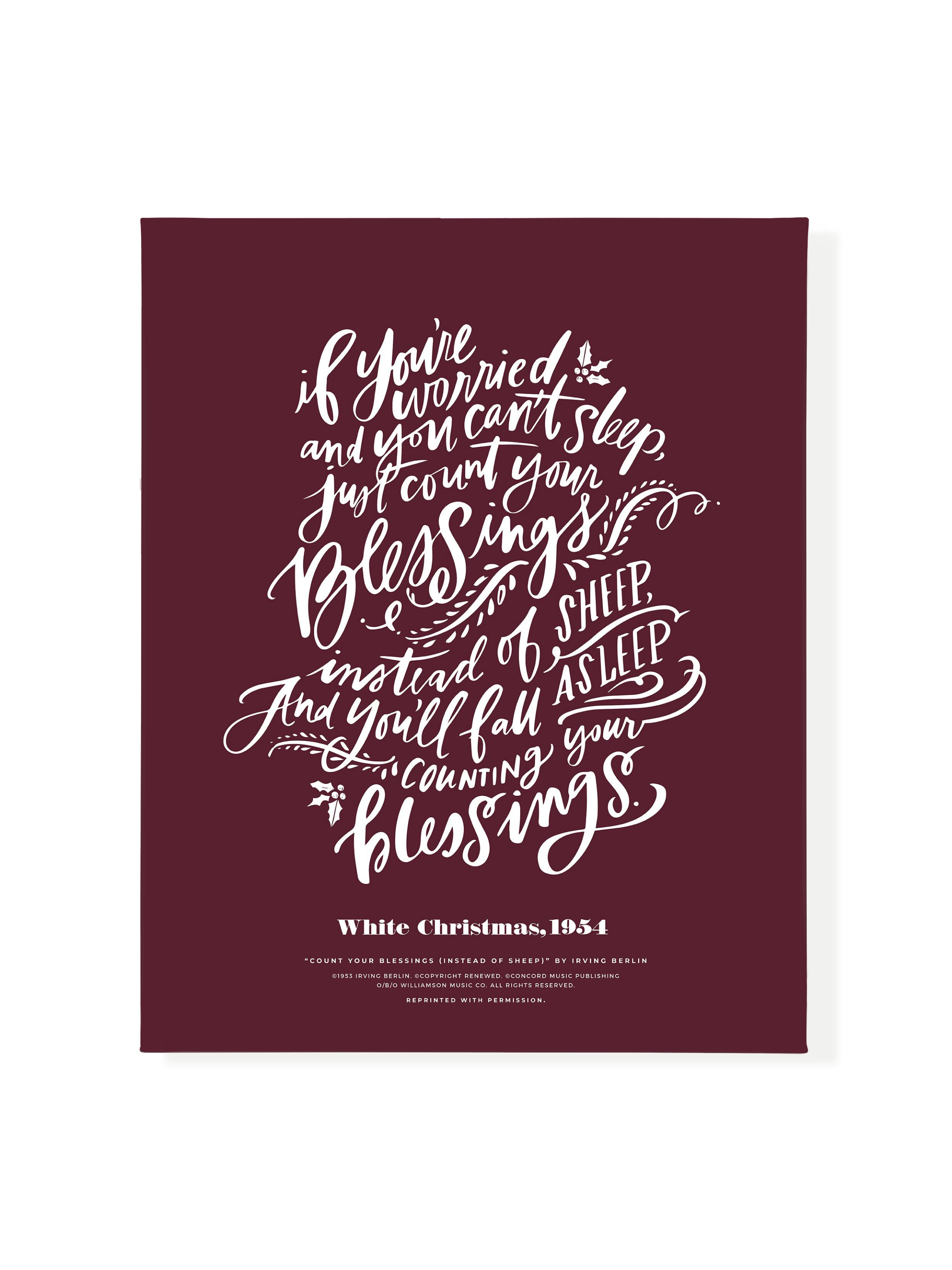 Count Your Blessings (White Christmas) | Pomegranate | Canvas