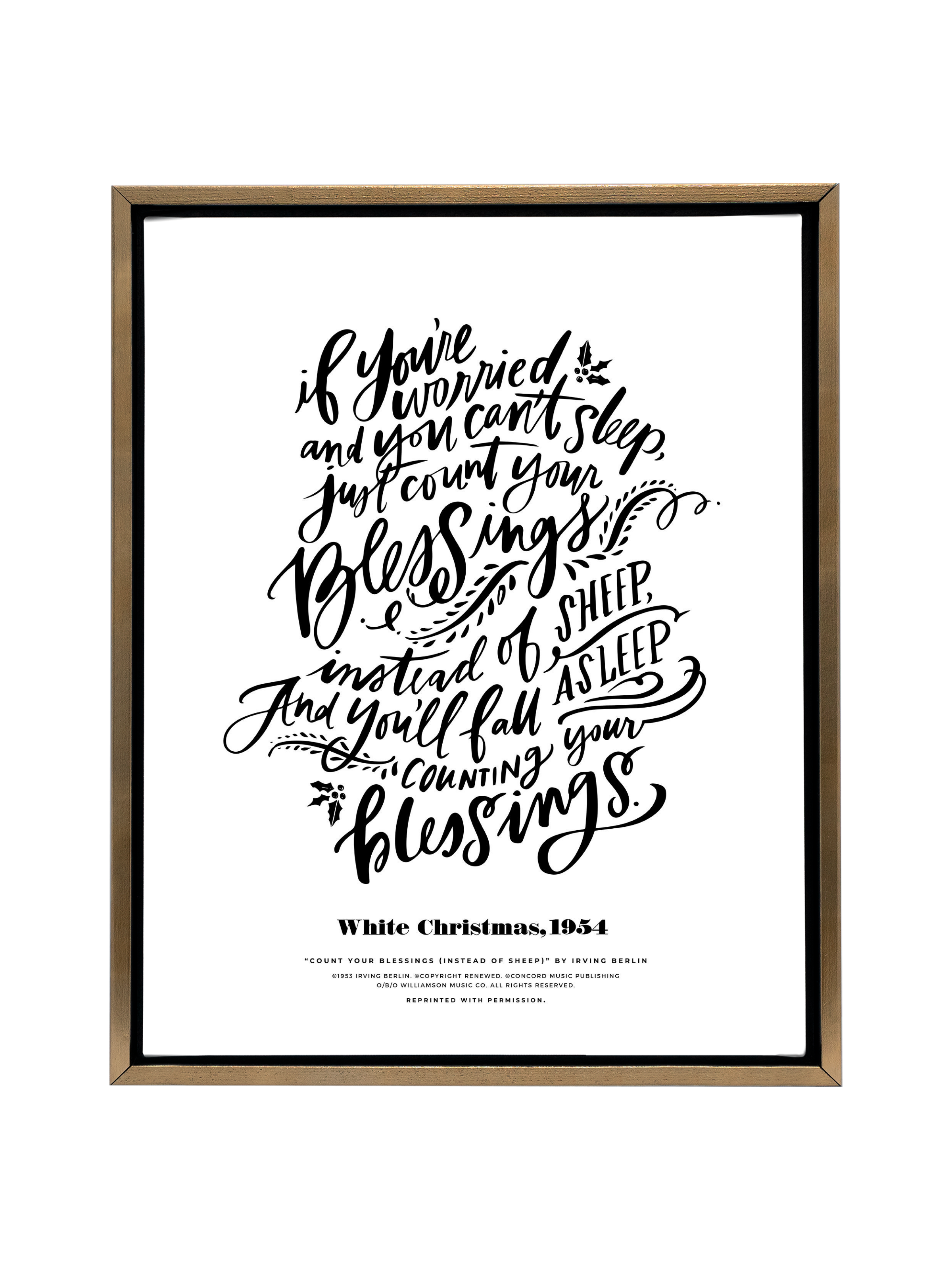 Count Your Blessings (White Christmas) | Pure White | Canvas