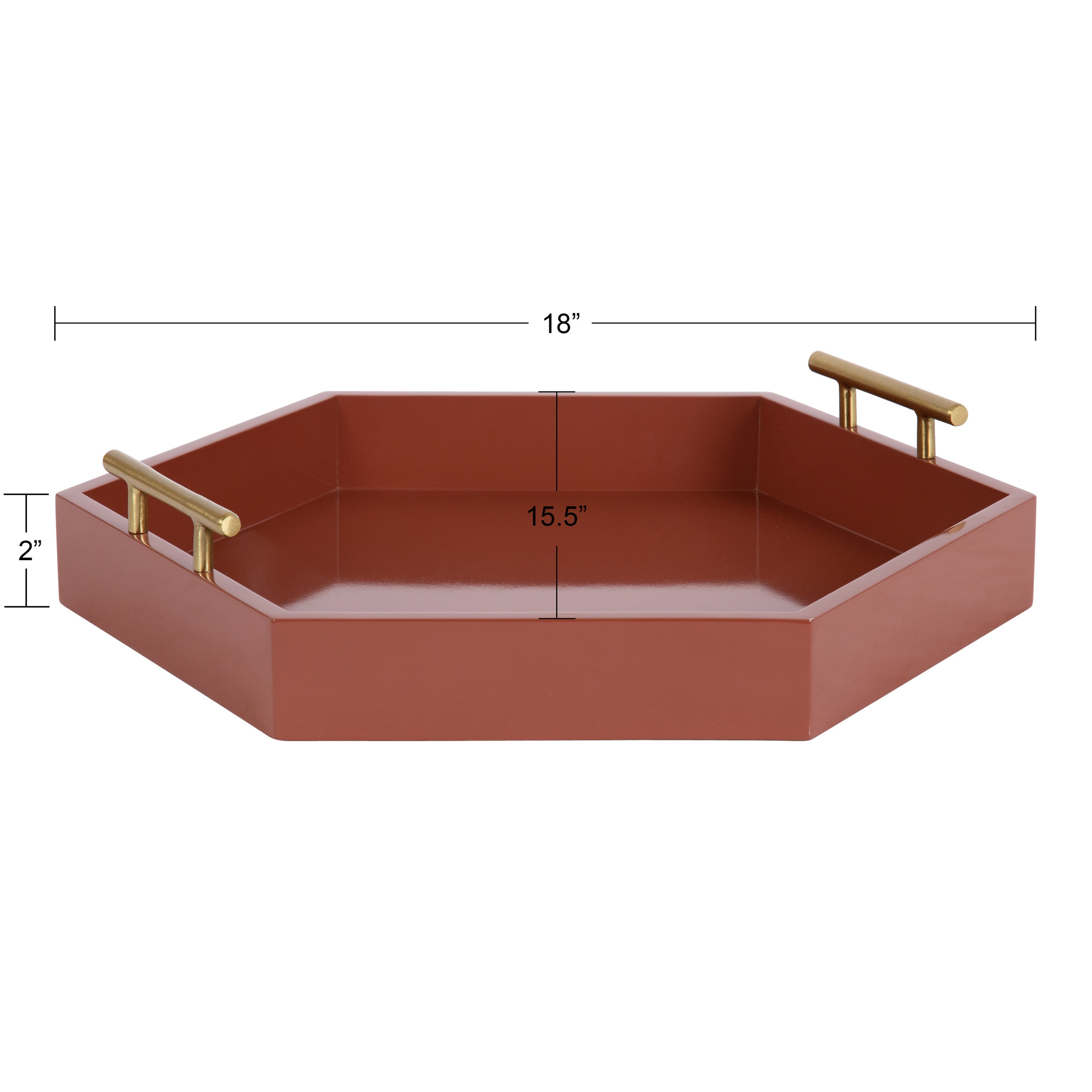 Lipton Hexagon Decorative Tray with Metal Handles