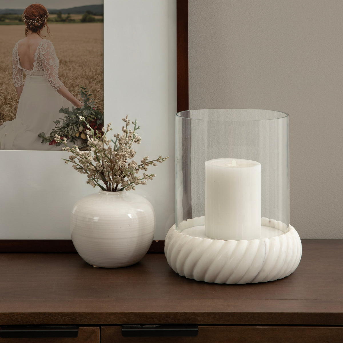 Trenza Marble Candle Holder