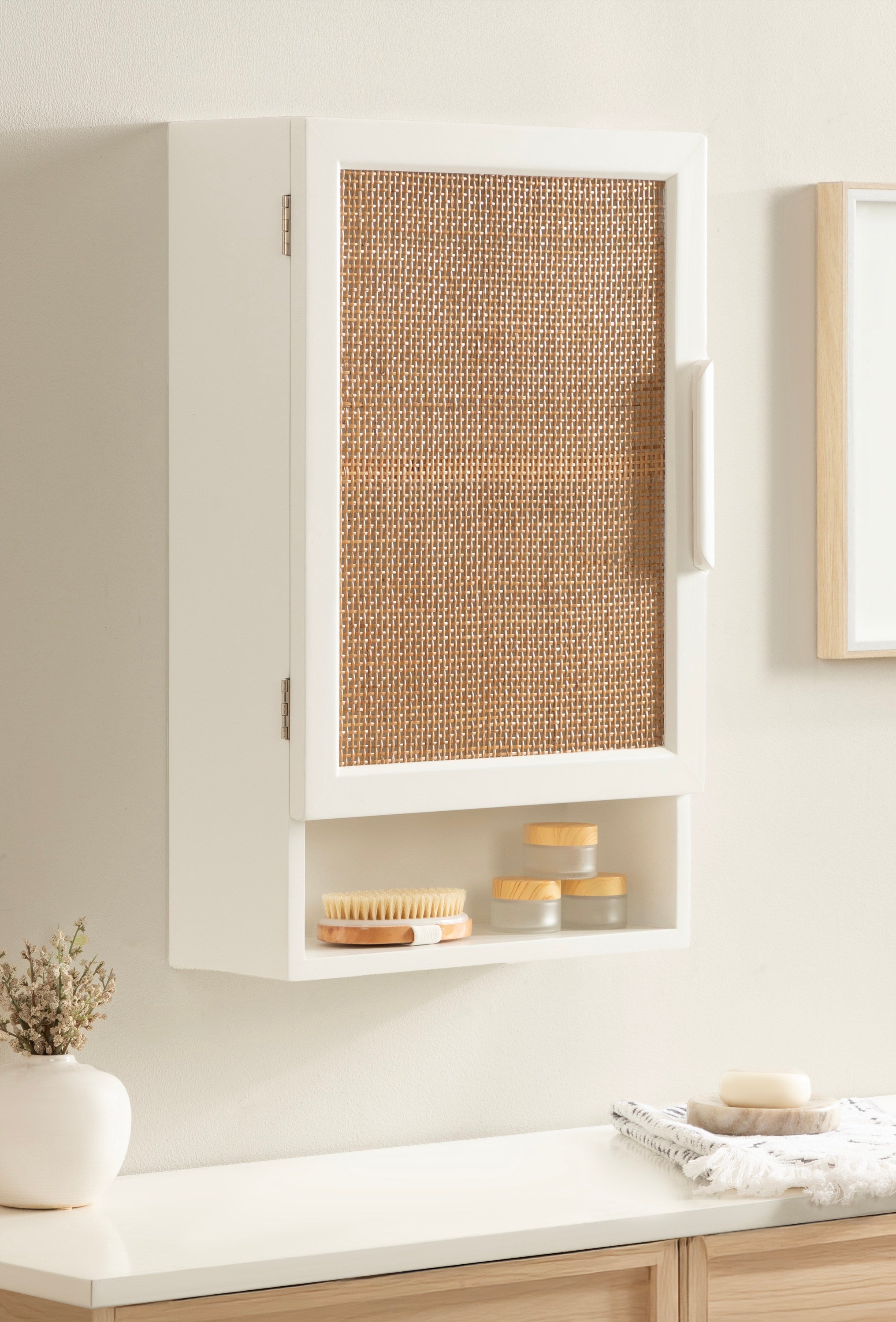Ori Rattan Wall Cabinet with Cubby