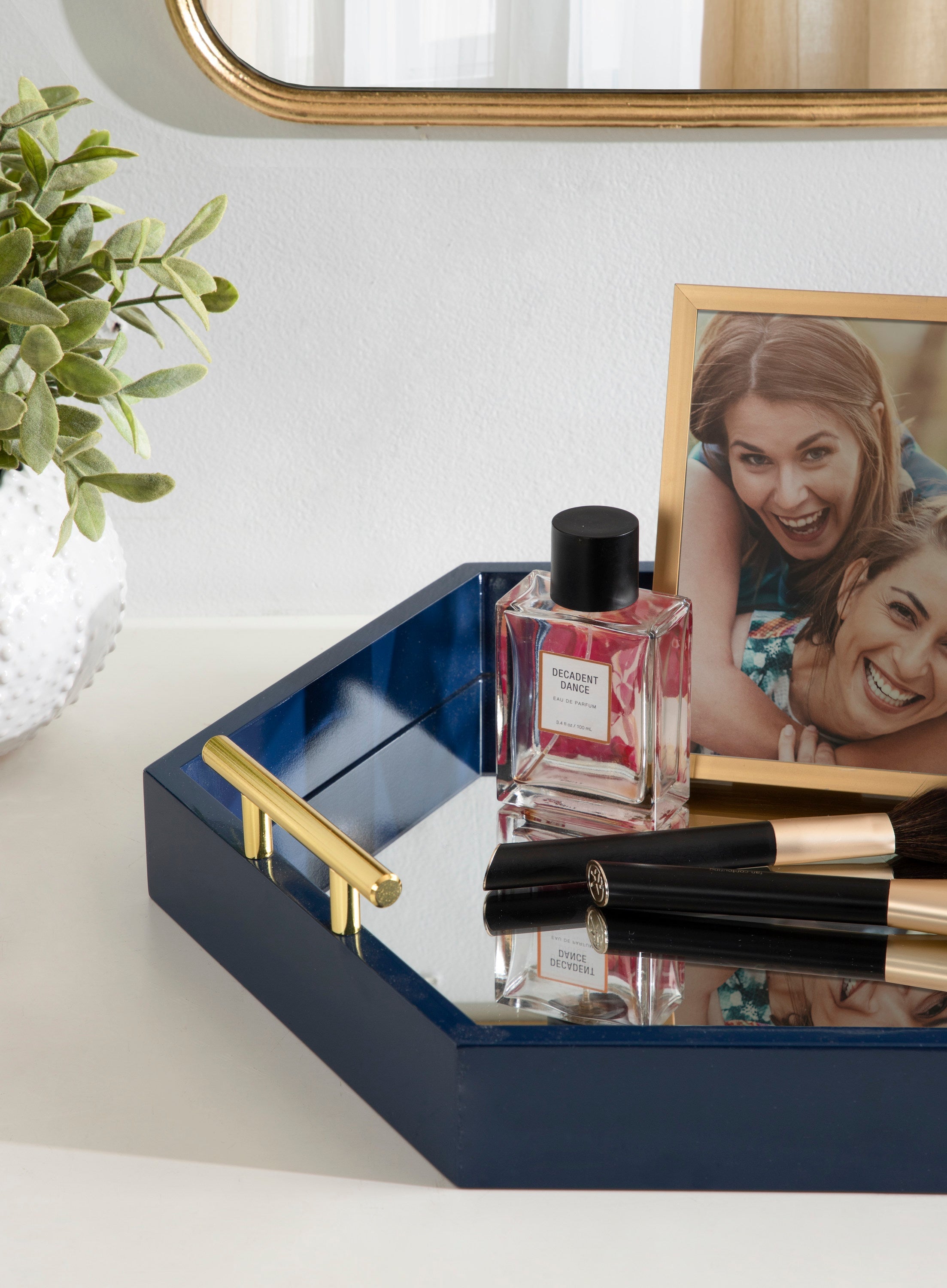 Lipton Hexagon Decorative Tray with Metal Handles