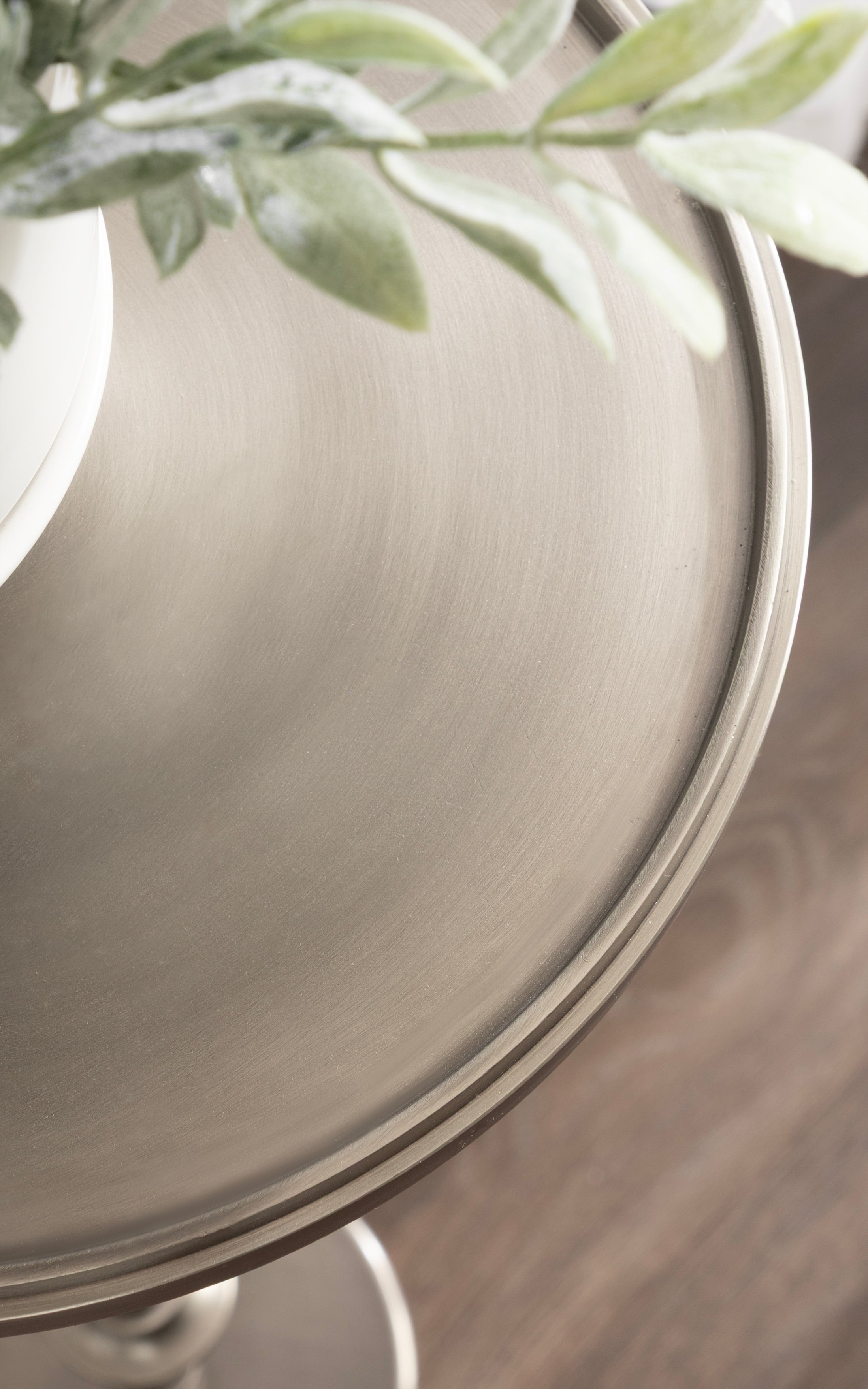 Engles Adjustable Polished Metal Table and Plant Stand